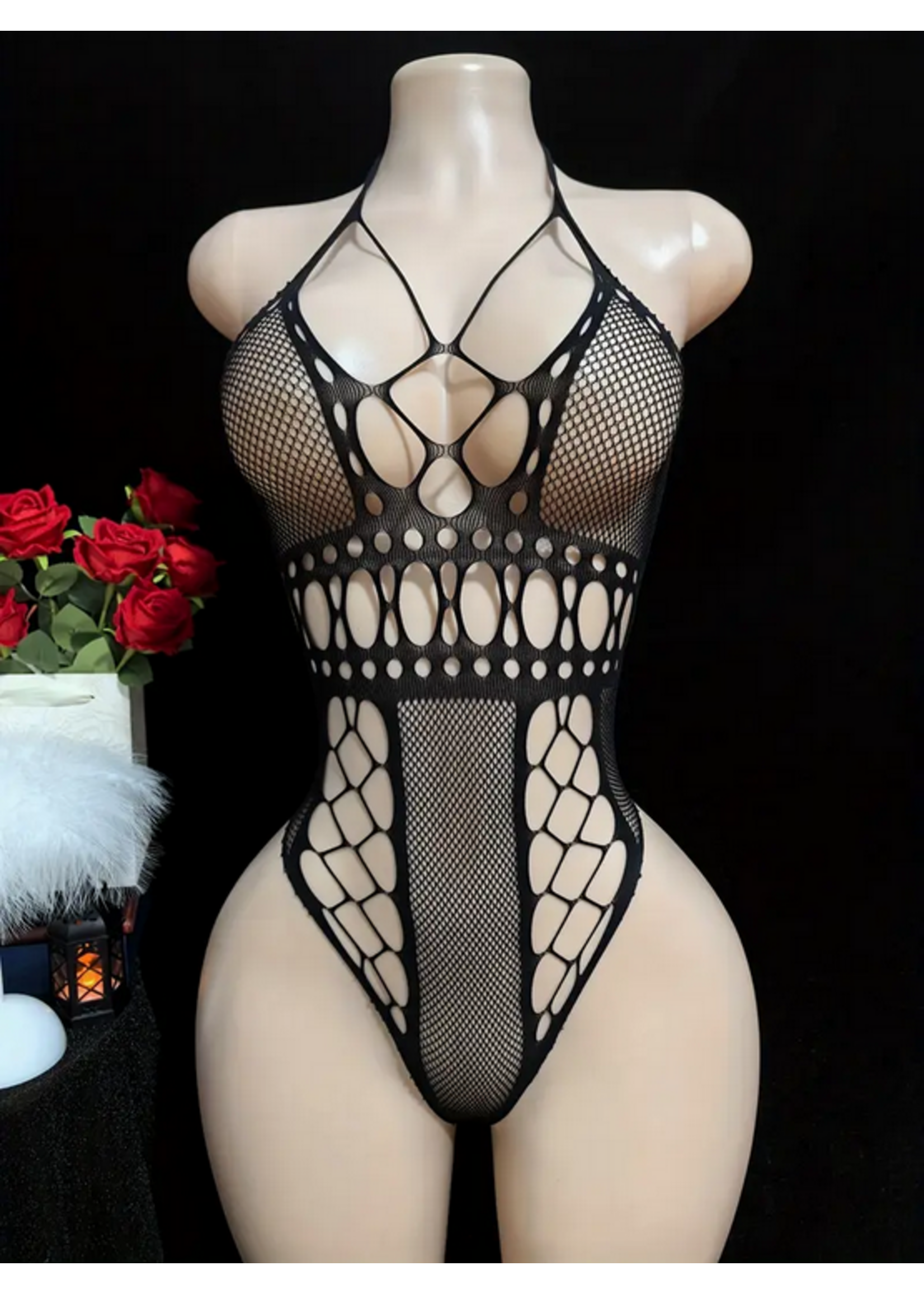 Black Cut-out Bodysuit