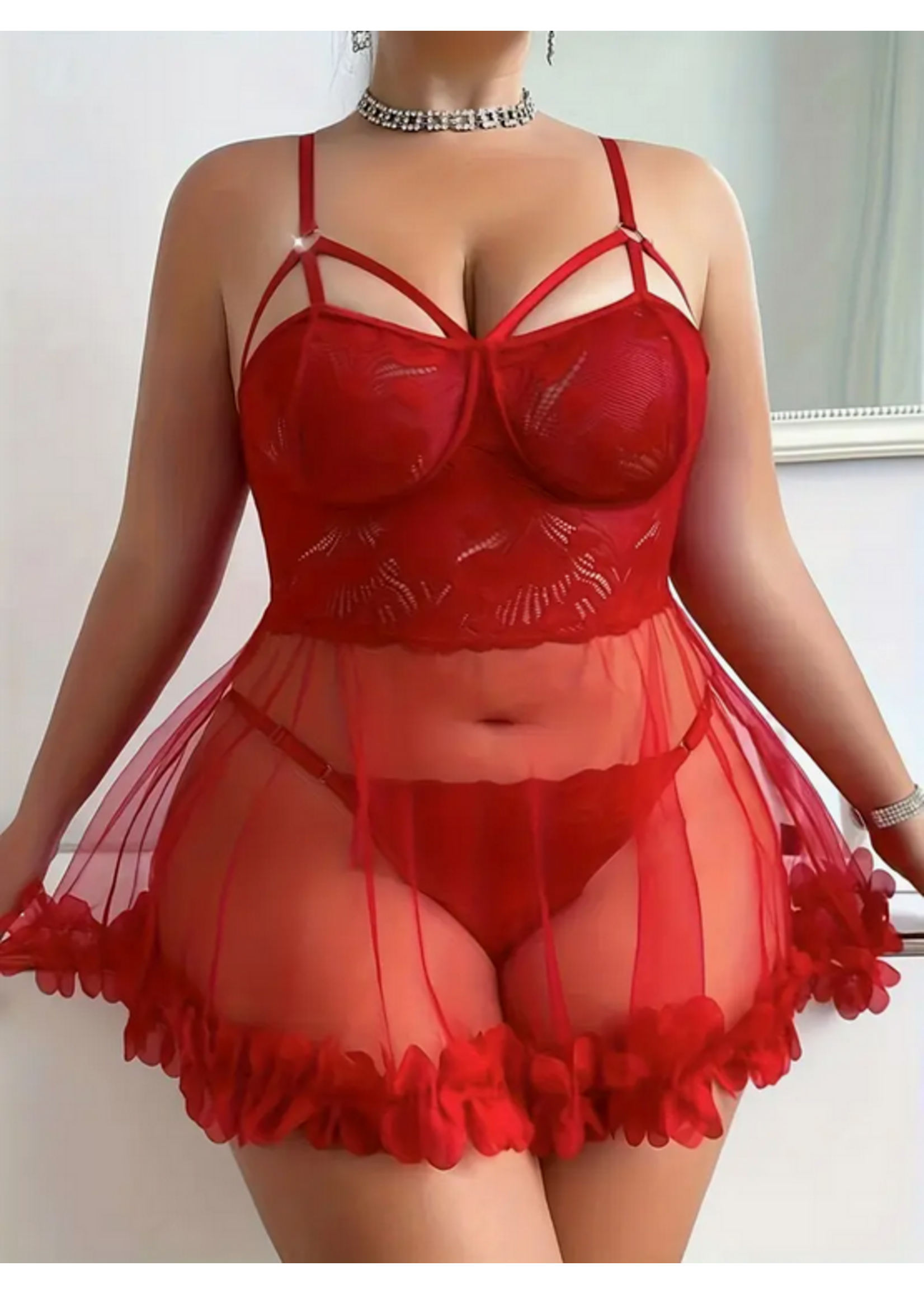 Plus Size Red Heart Babydoll