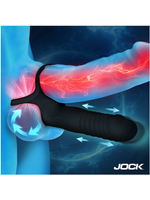 XR Jock- Double Thrust Thrusting & Vibrating Double Penetration C-Ring w/Remote