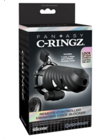 Pipedream Fantasy C-Ringz Remote-Controlled Vibrating Cock Blocker - Black