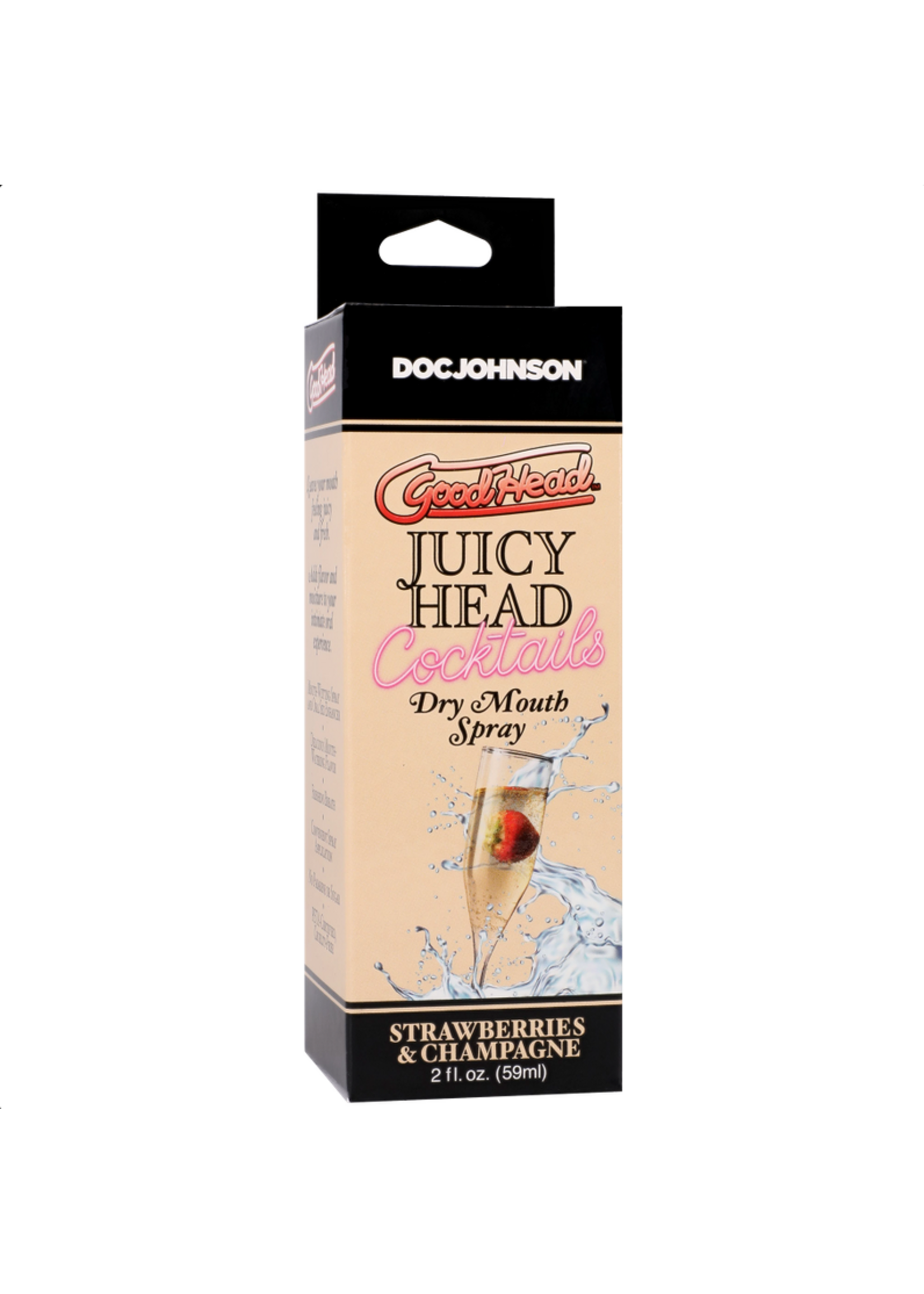 DocJohnson GoodHead - Juicy Head - Cocktails - Dry Mouth Spray - Strawberries & Champagne - 2 fl. oz.