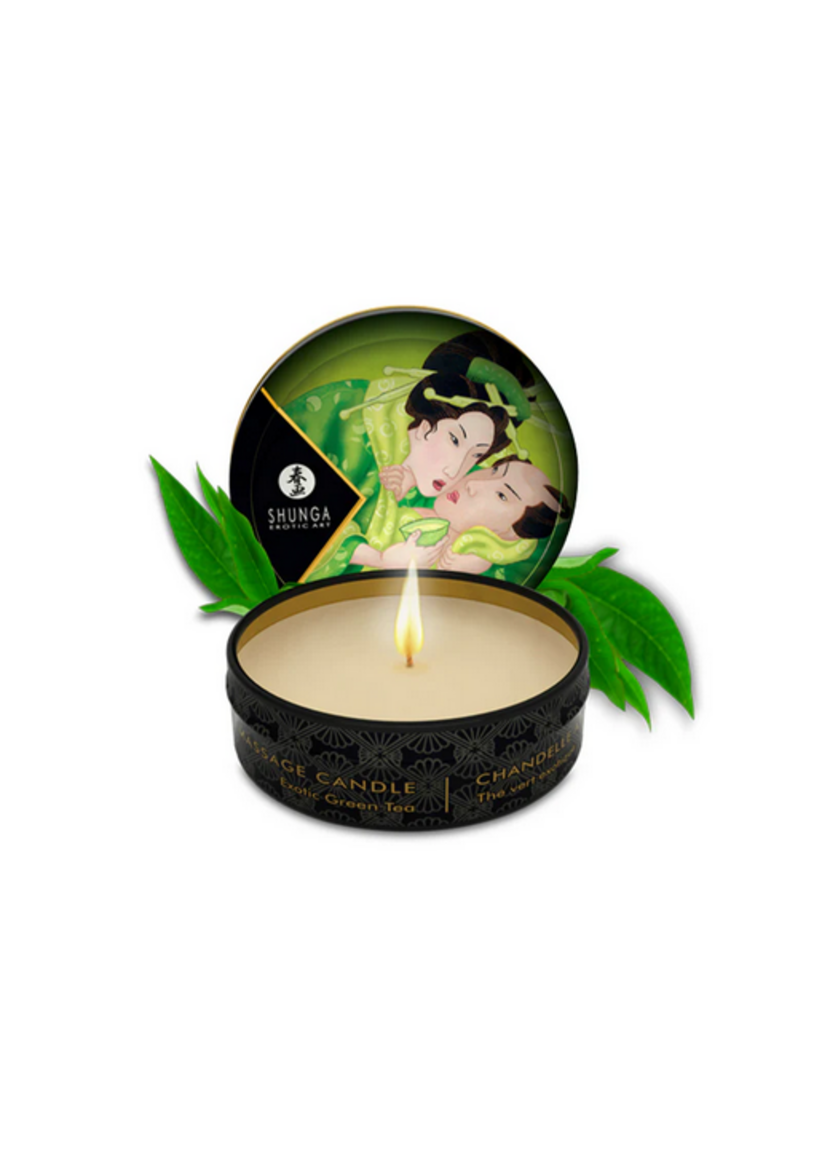 Shunga Mini Massage Candle 30 ml / 1 oz - Zenitude / Exotic Green Tea