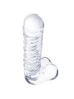 gläs 8 Inch Realistic Ribbed G-Spot Dildo