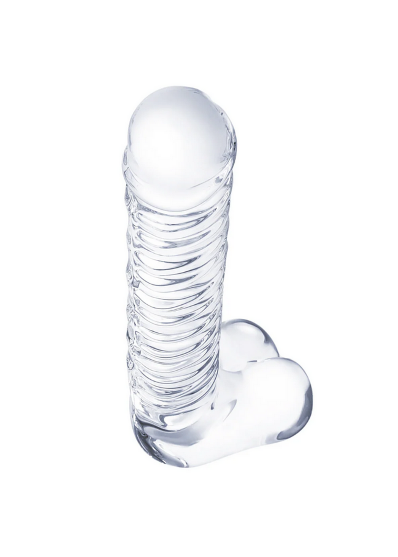 gläs 8 Inch Realistic Ribbed G-Spot Dildo