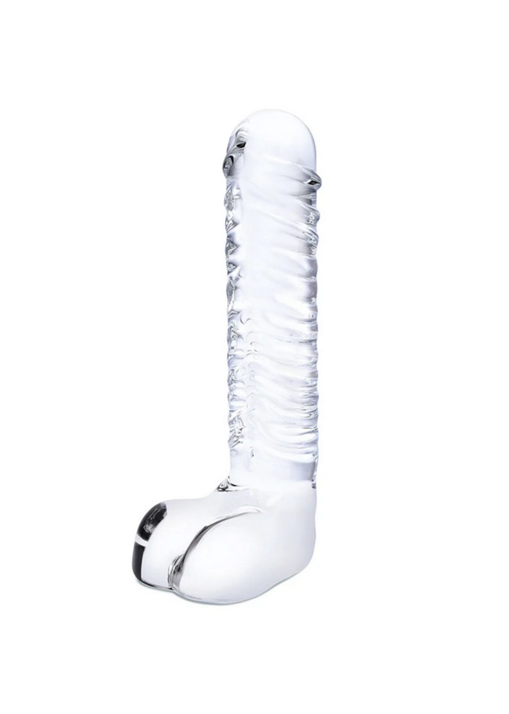 gläs 8 Inch Realistic Ribbed G-Spot Dildo