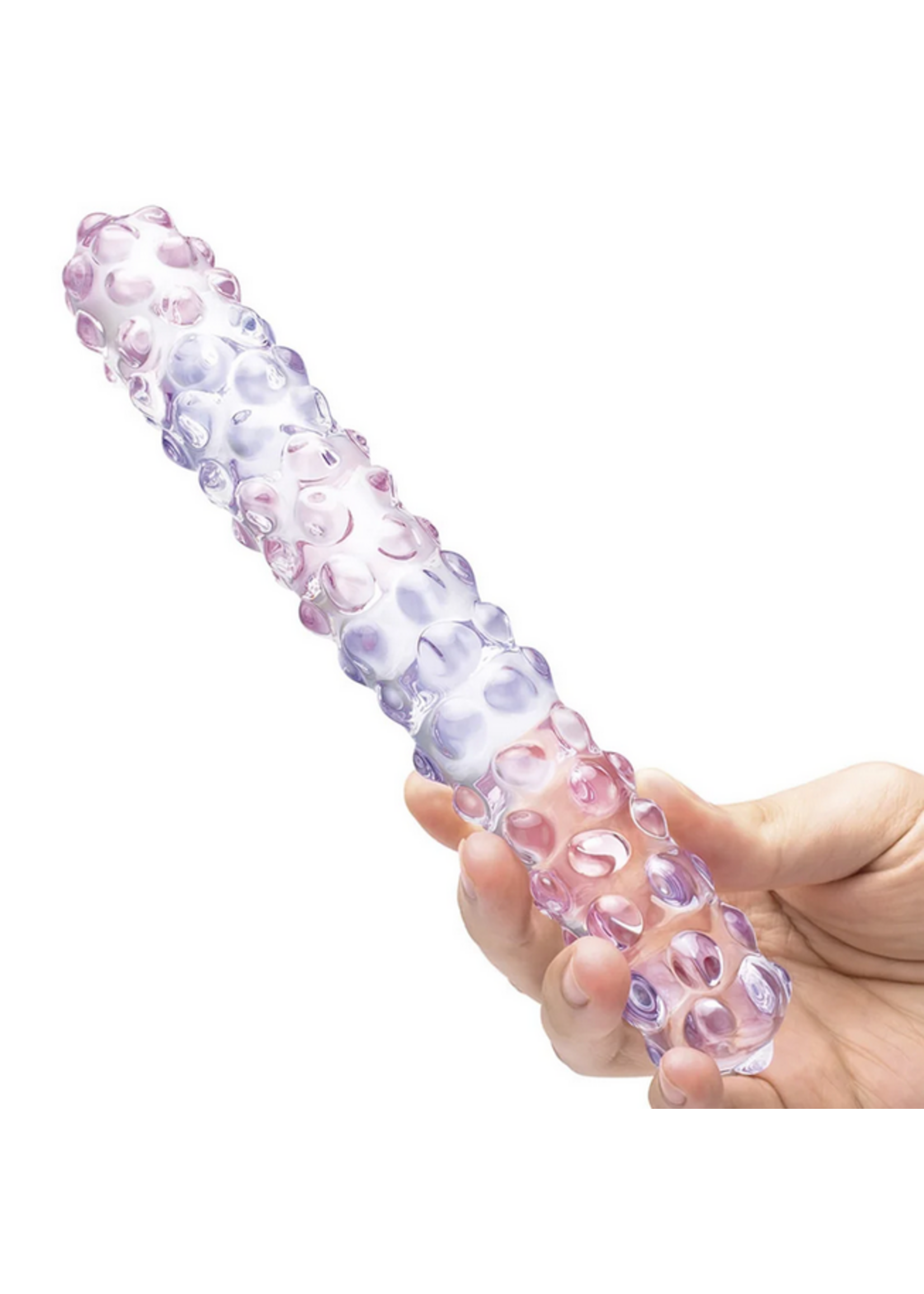 gläs 9 Inch Purple Rose Nubby Dildo