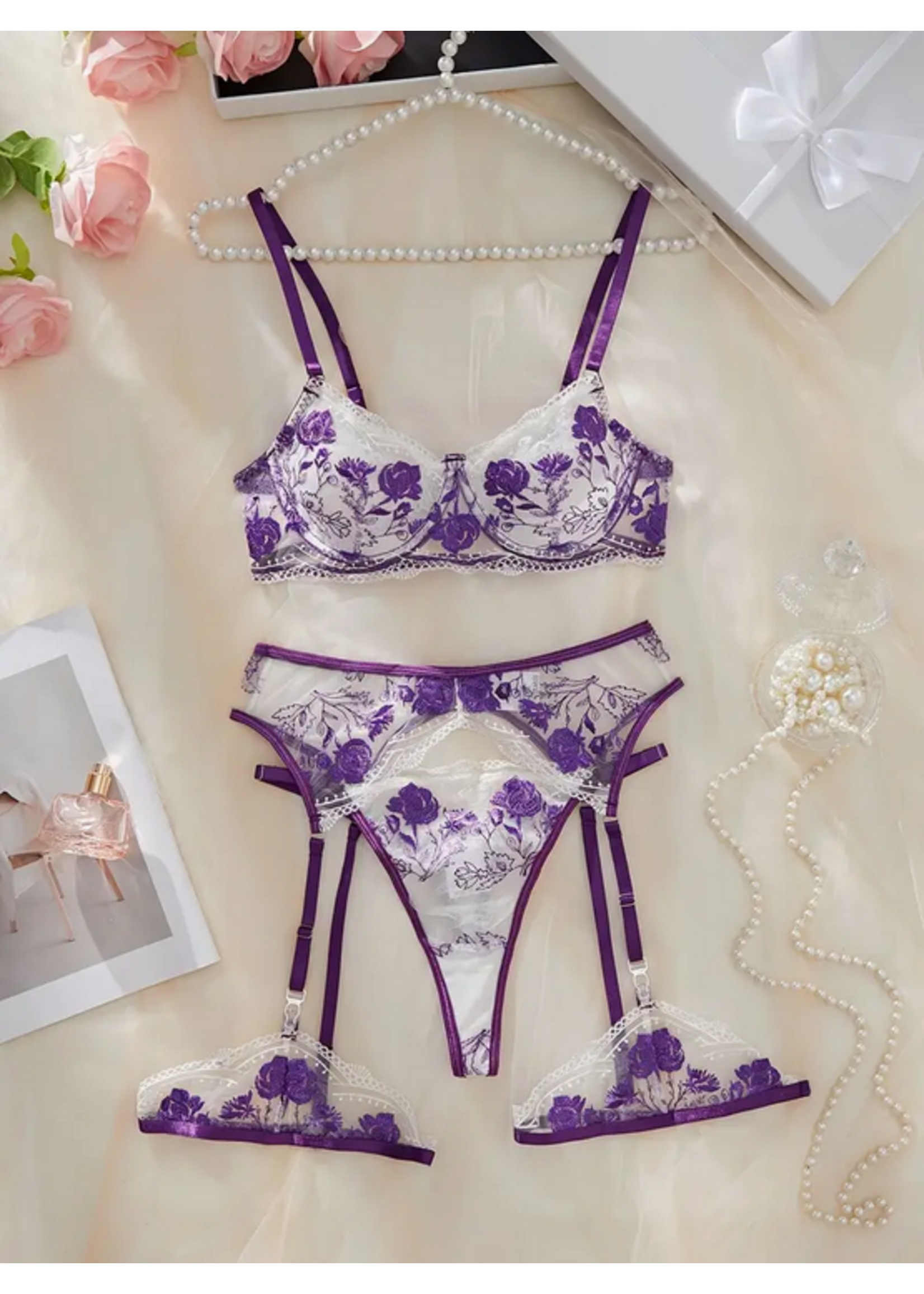 Lavender Whisper Lace Ensemble