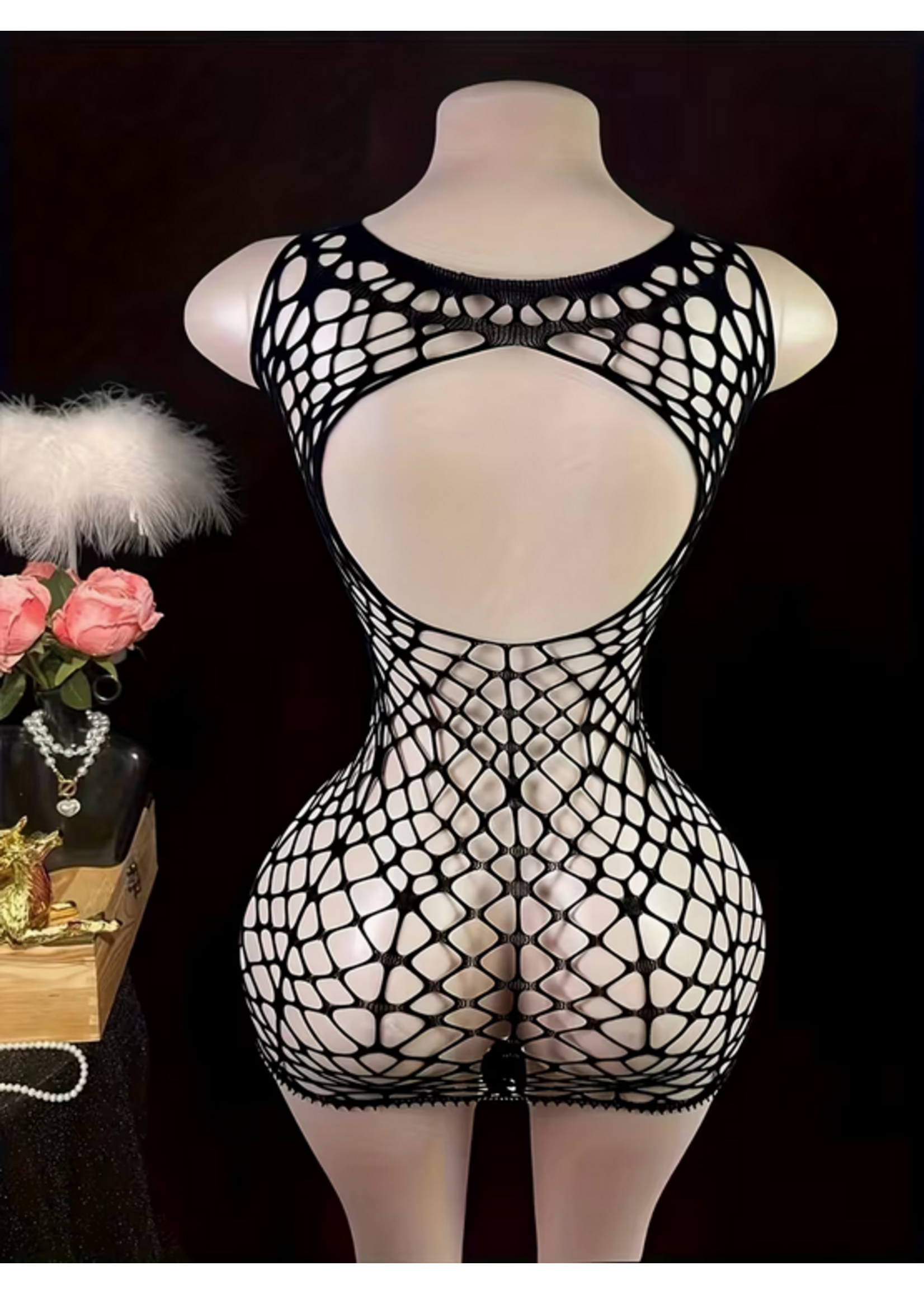 Black Net Bodycon Dress