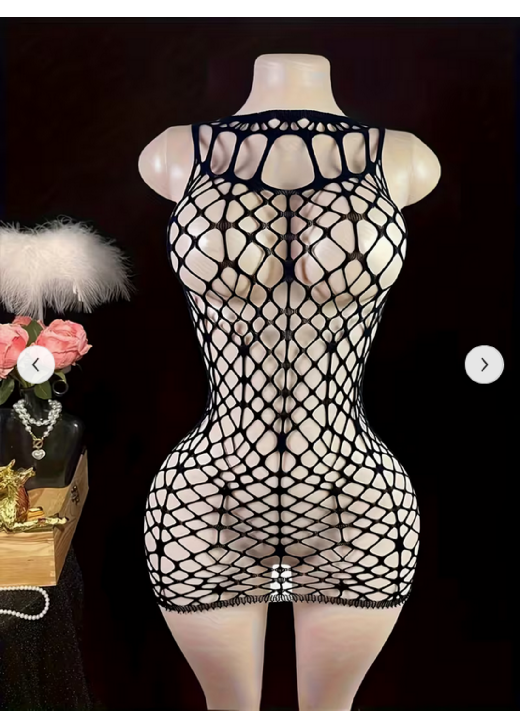 Black Net Bodycon Dress