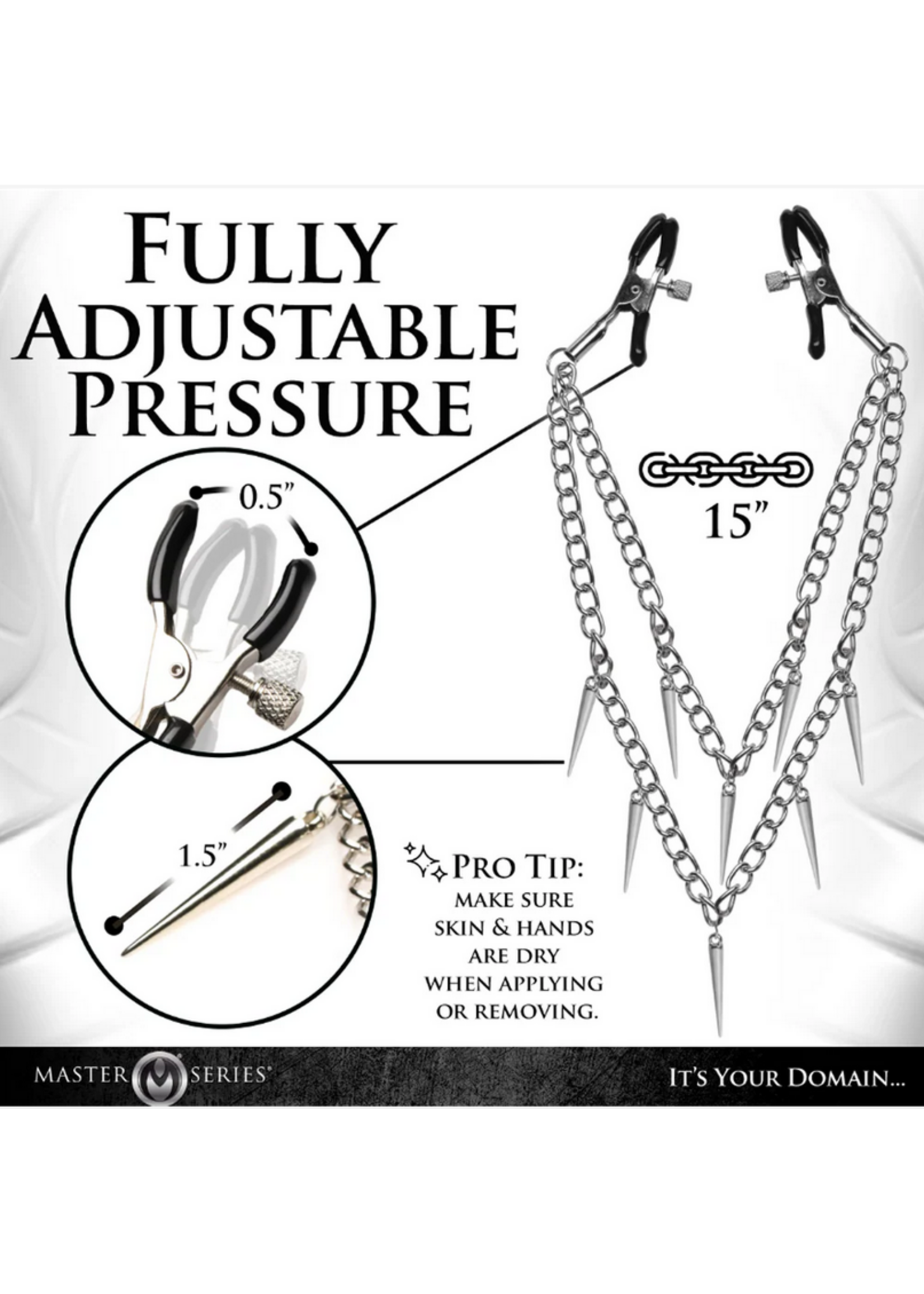 Master Series Daggers Double Chain Nipple Clamps