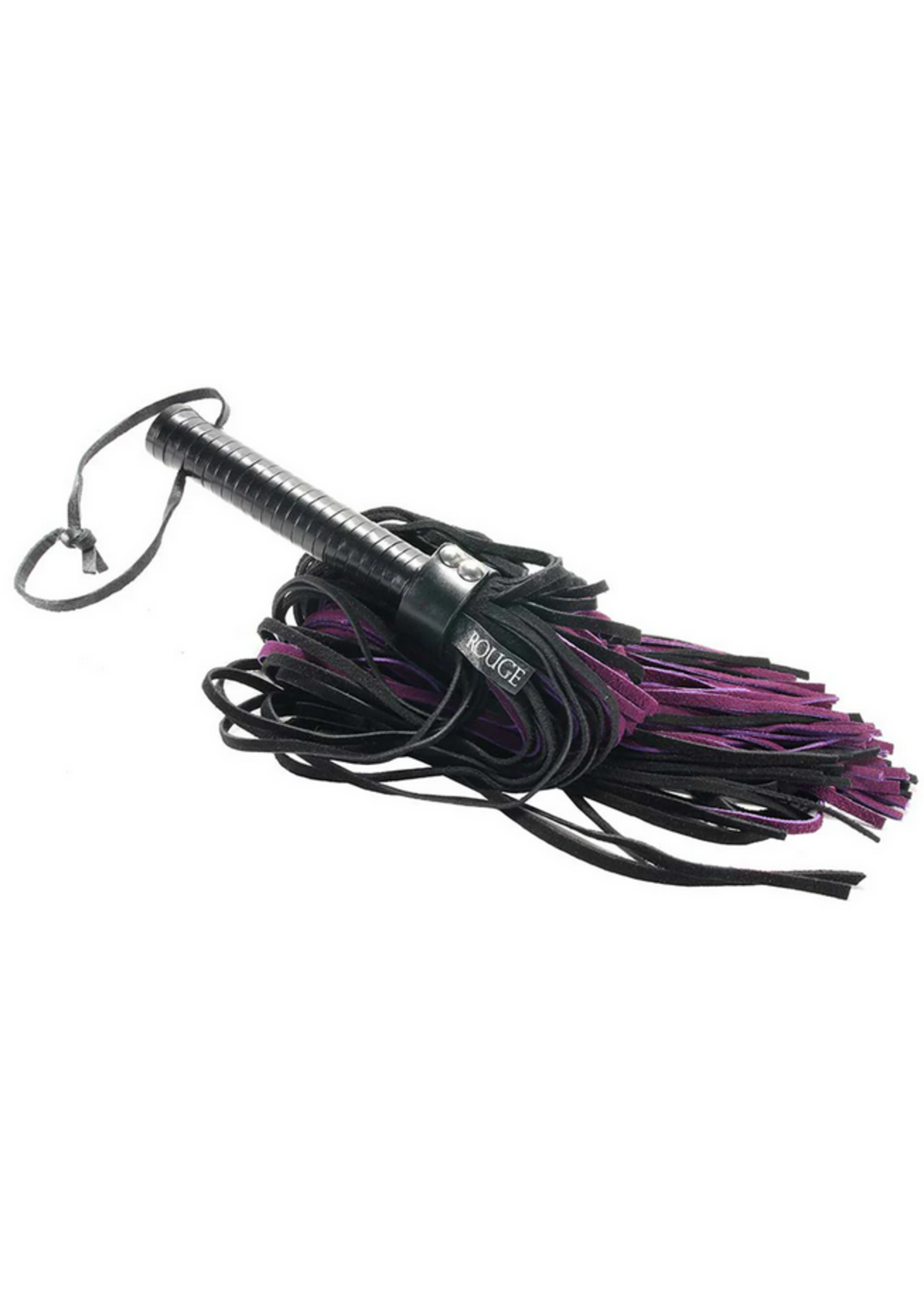 Long Suede Flogger in Black & Purple