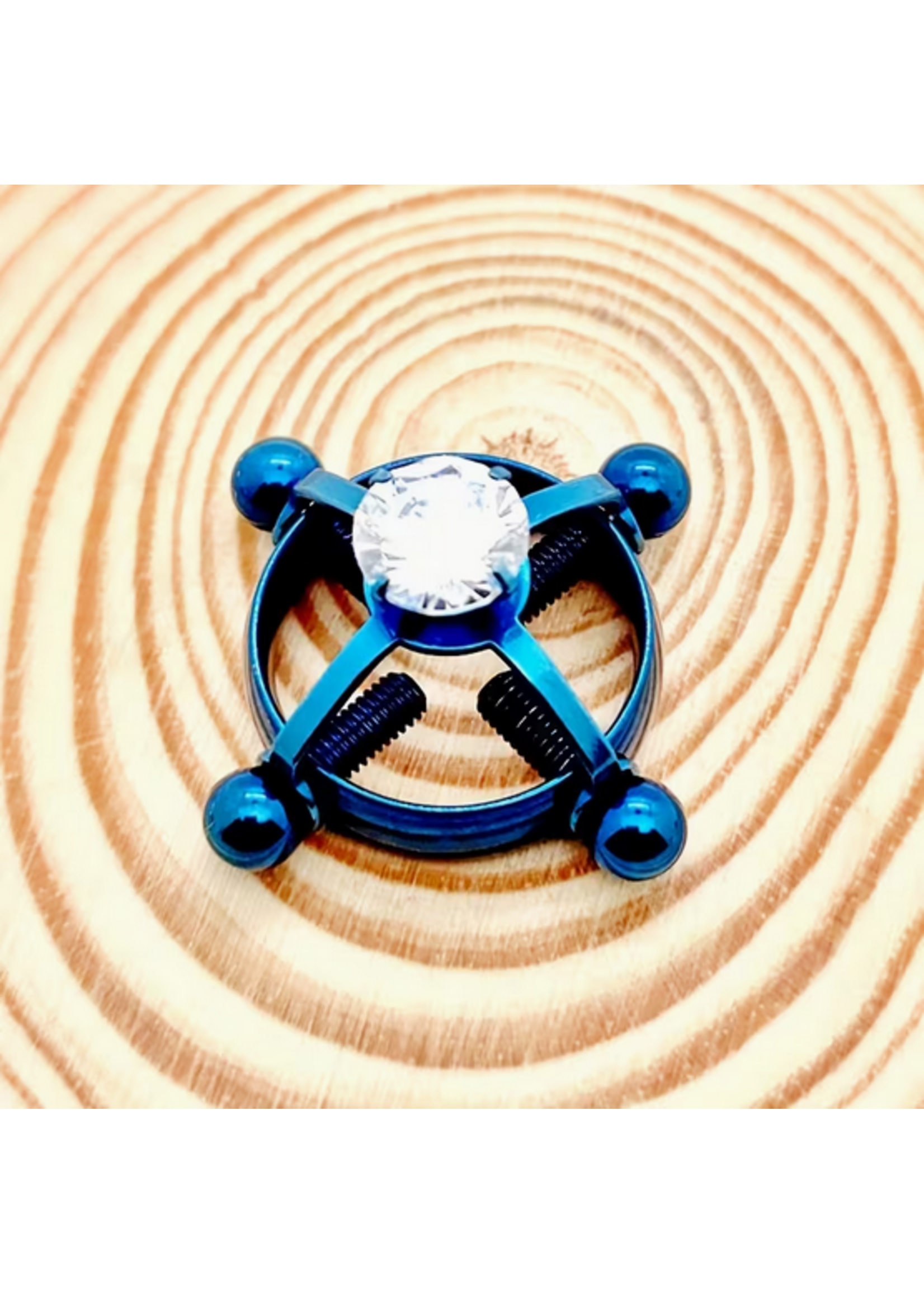 Four Way Nipple Clamp with Gem