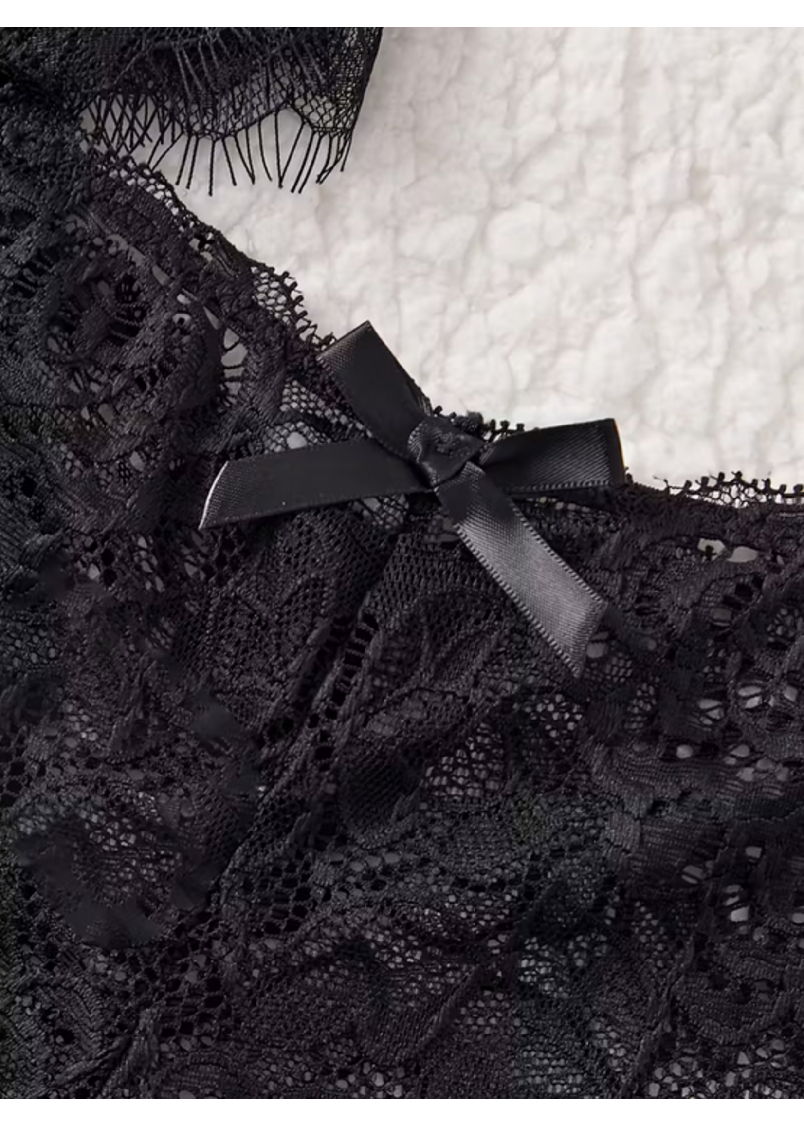 Black Lace Robe Set