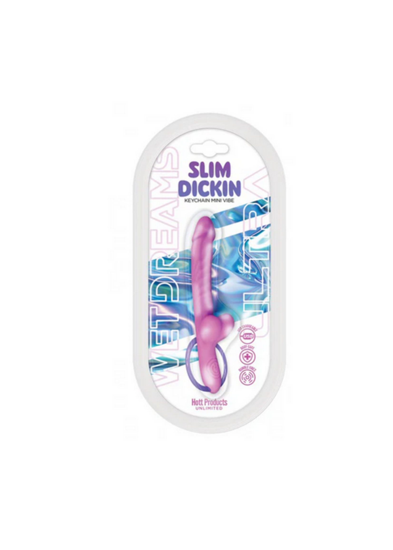 Hott Products Wet Dreams Ultra Slim Dickin Key Chain Vibe - Purple