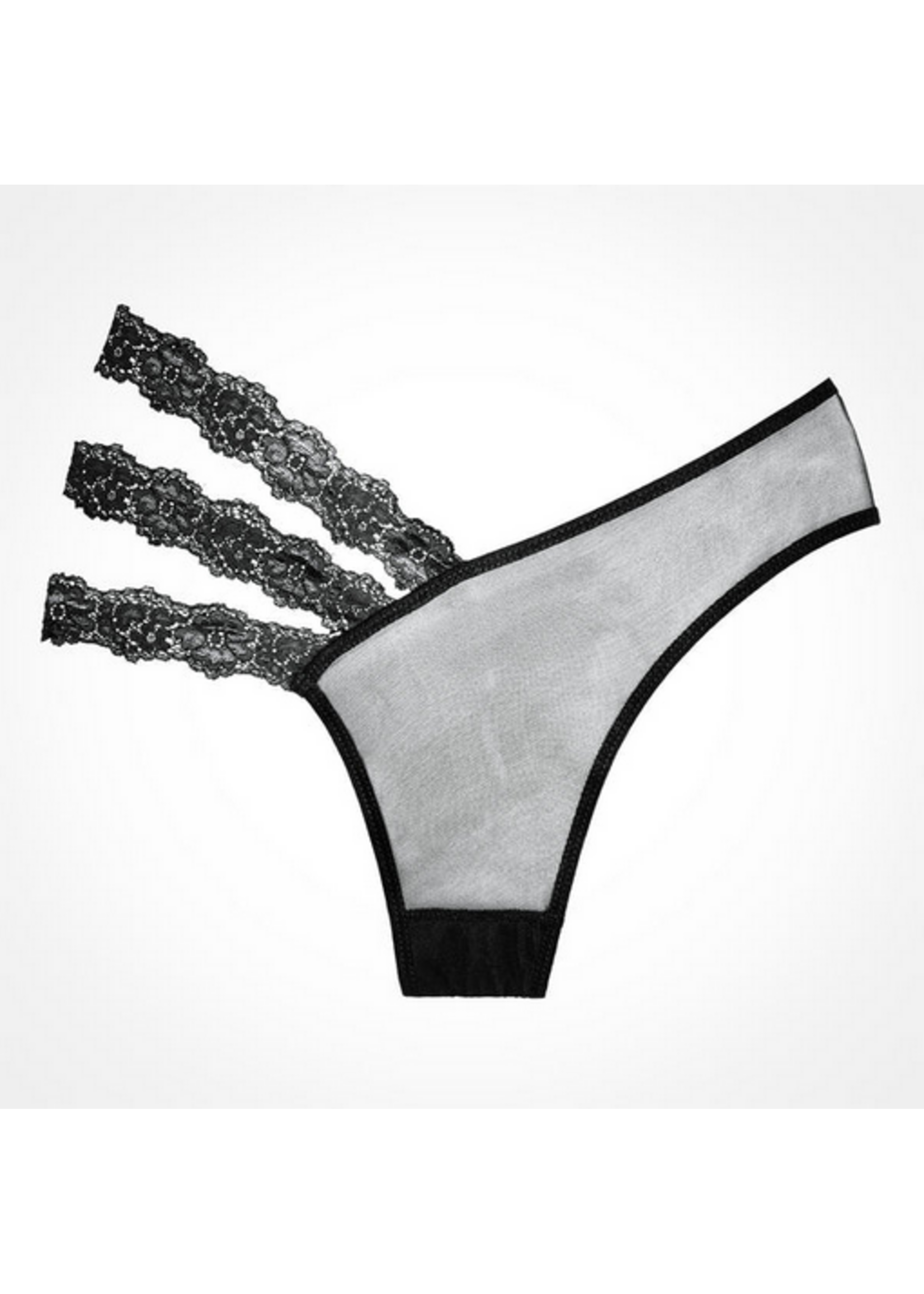 Allure Wild Orchid Sheer Panty – One Size Fits Most - Black