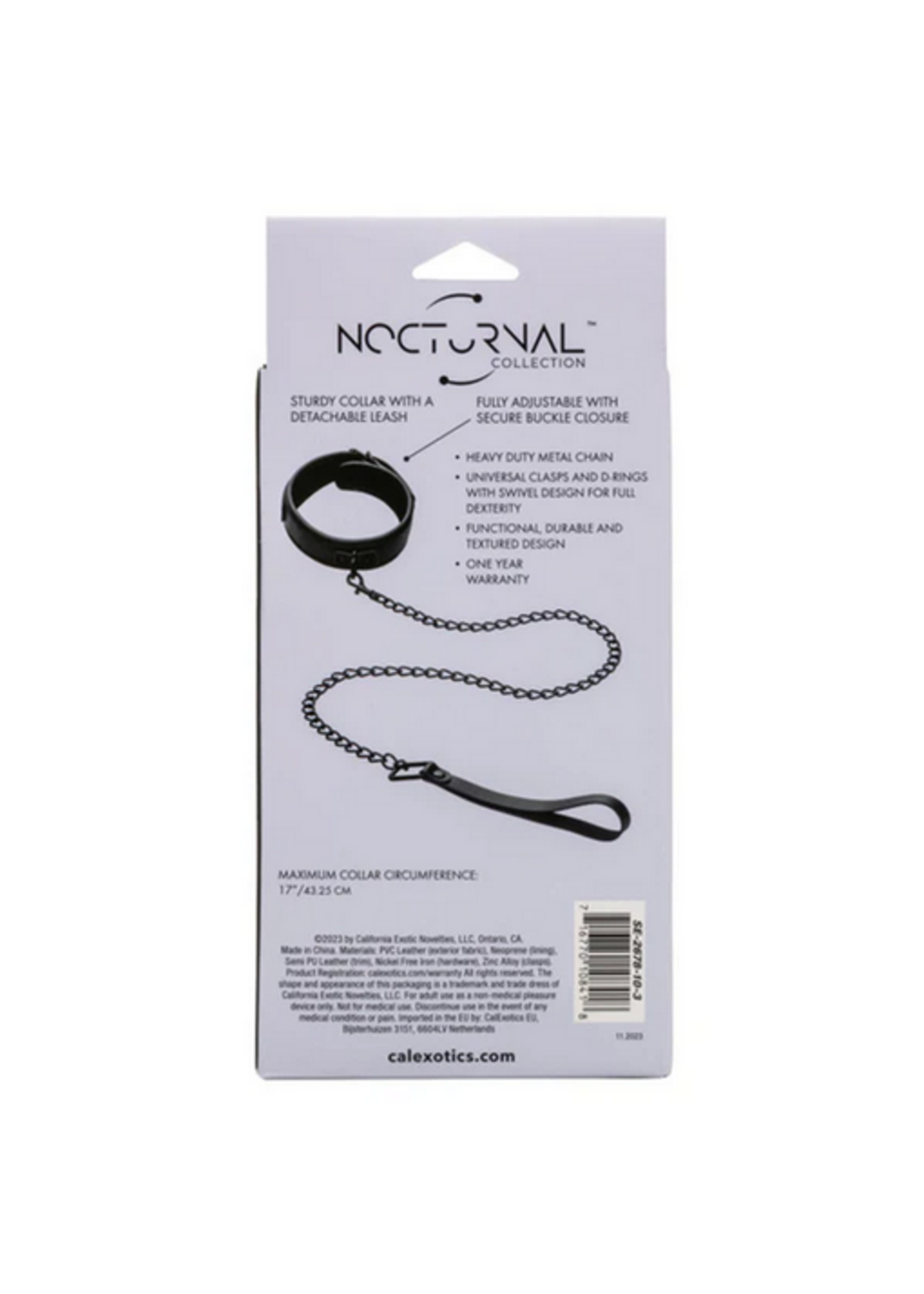 Calexotics Nocturnal Collection Collar & Leash - Black