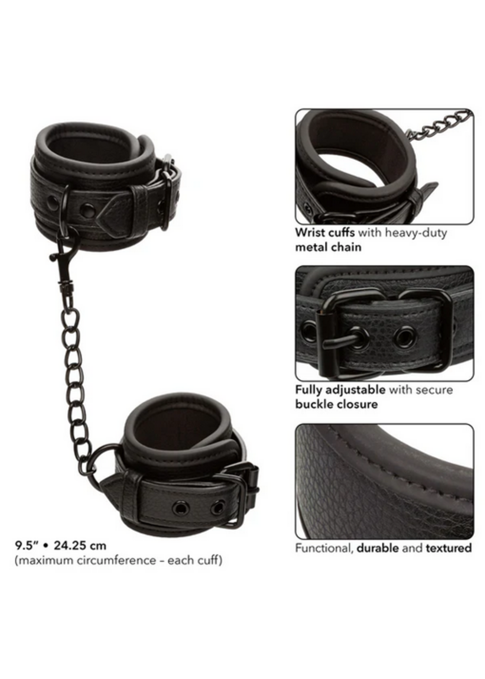 Calexotics Nocturnal Wrist Cuffs - Black