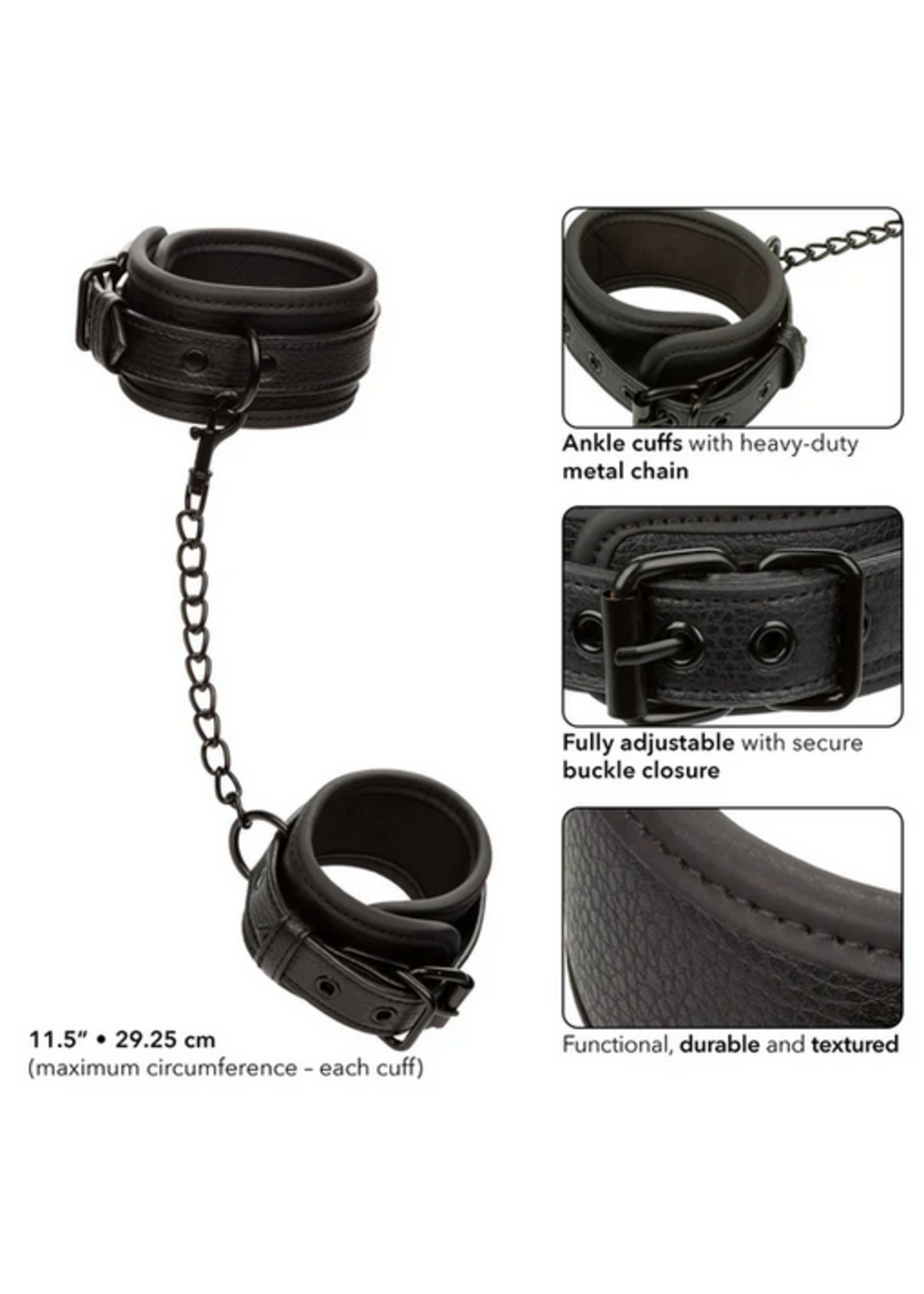 Calexotics Nocturnal Collection Ankle Cuffs - Black
