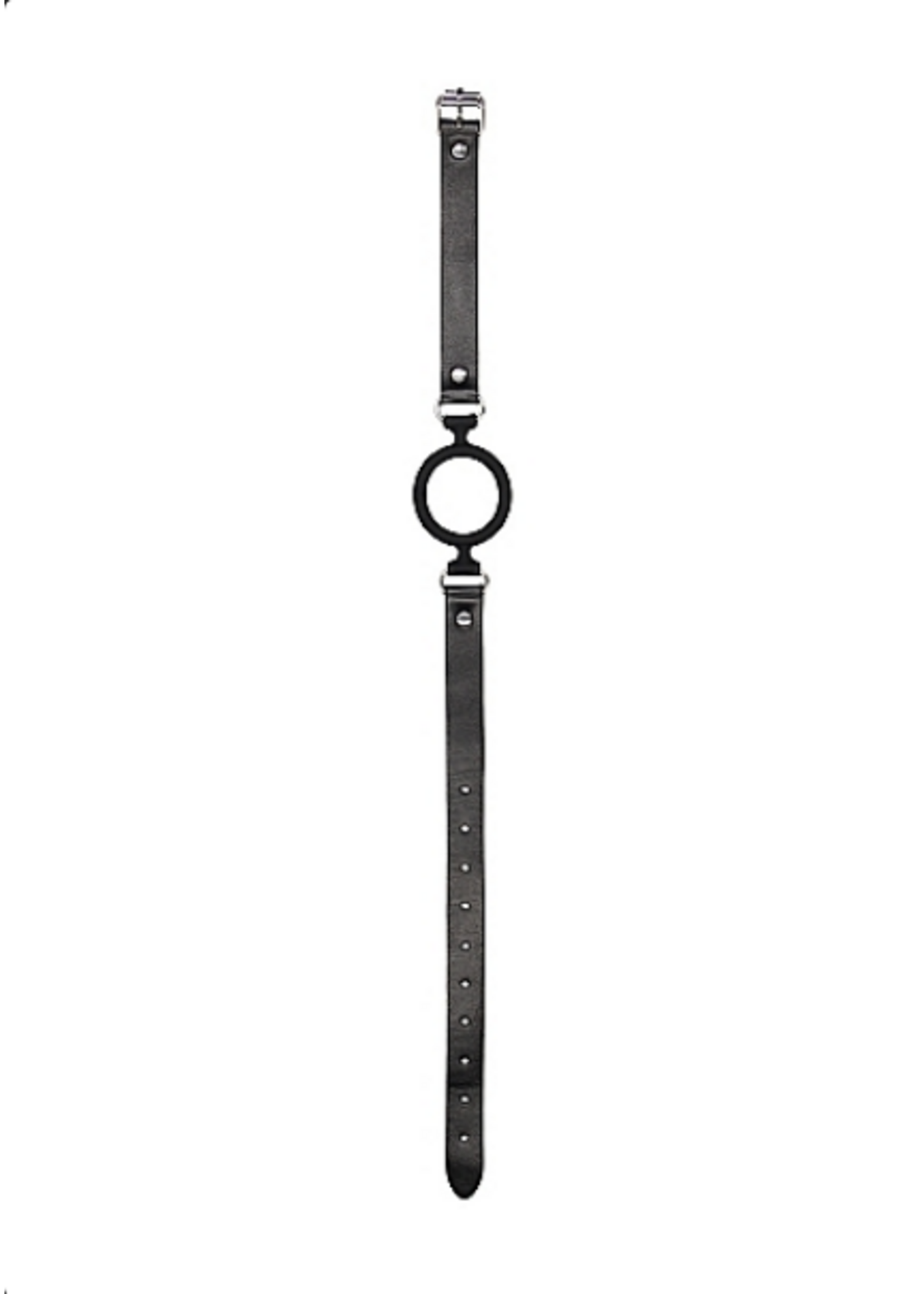 Ouch! Shots - Ouch! B&W - Silicone Ring Gag w Adjustable Bonded Leather Straps