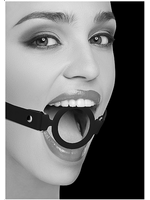 Ouch! Shots - Ouch! B&W - Silicone Ring Gag w Adjustable Bonded Leather Straps