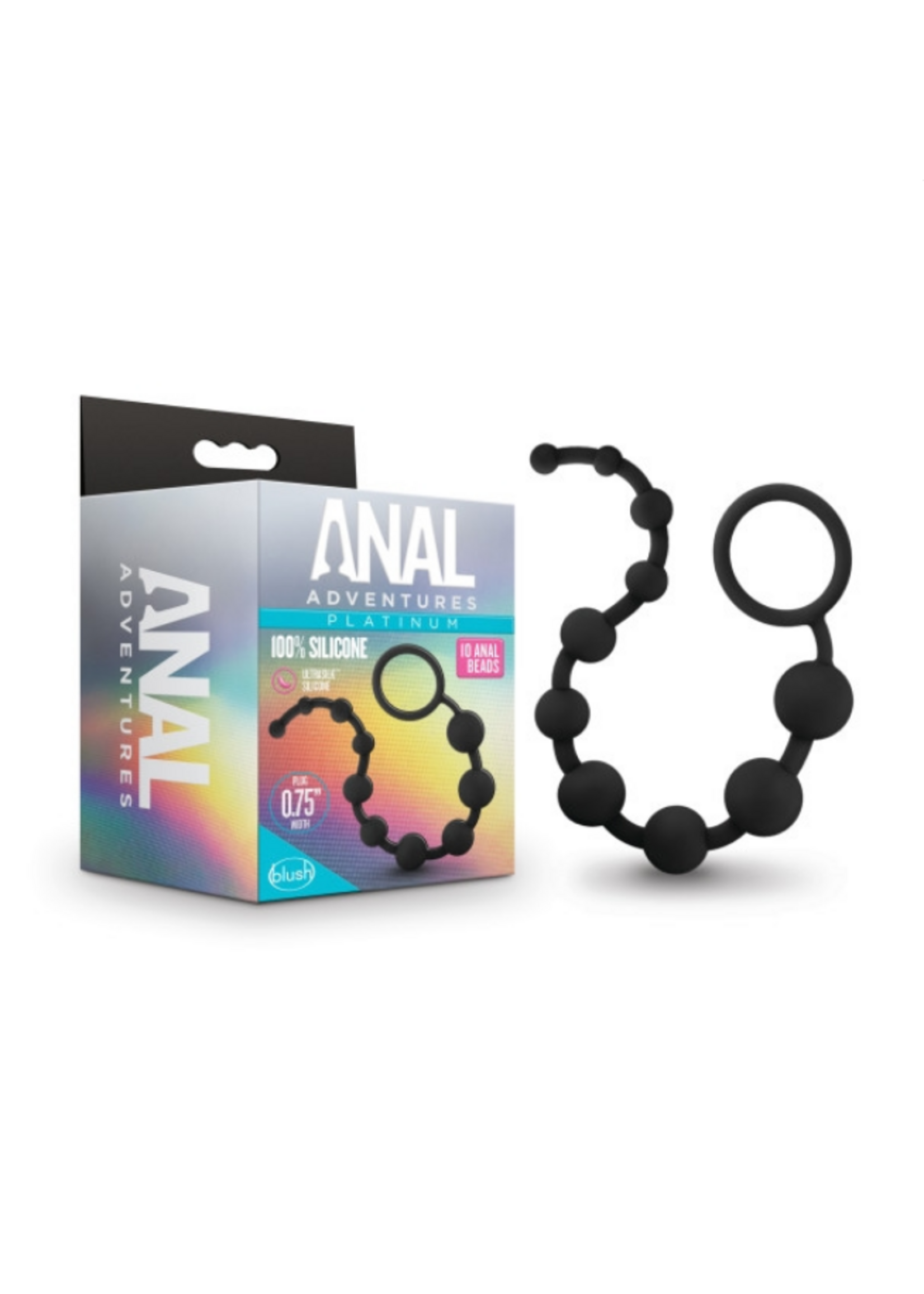 Blush Blush - Platinum - Silicone 10 Anal Beads - Black