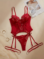 Crimson Temptation Garter Set