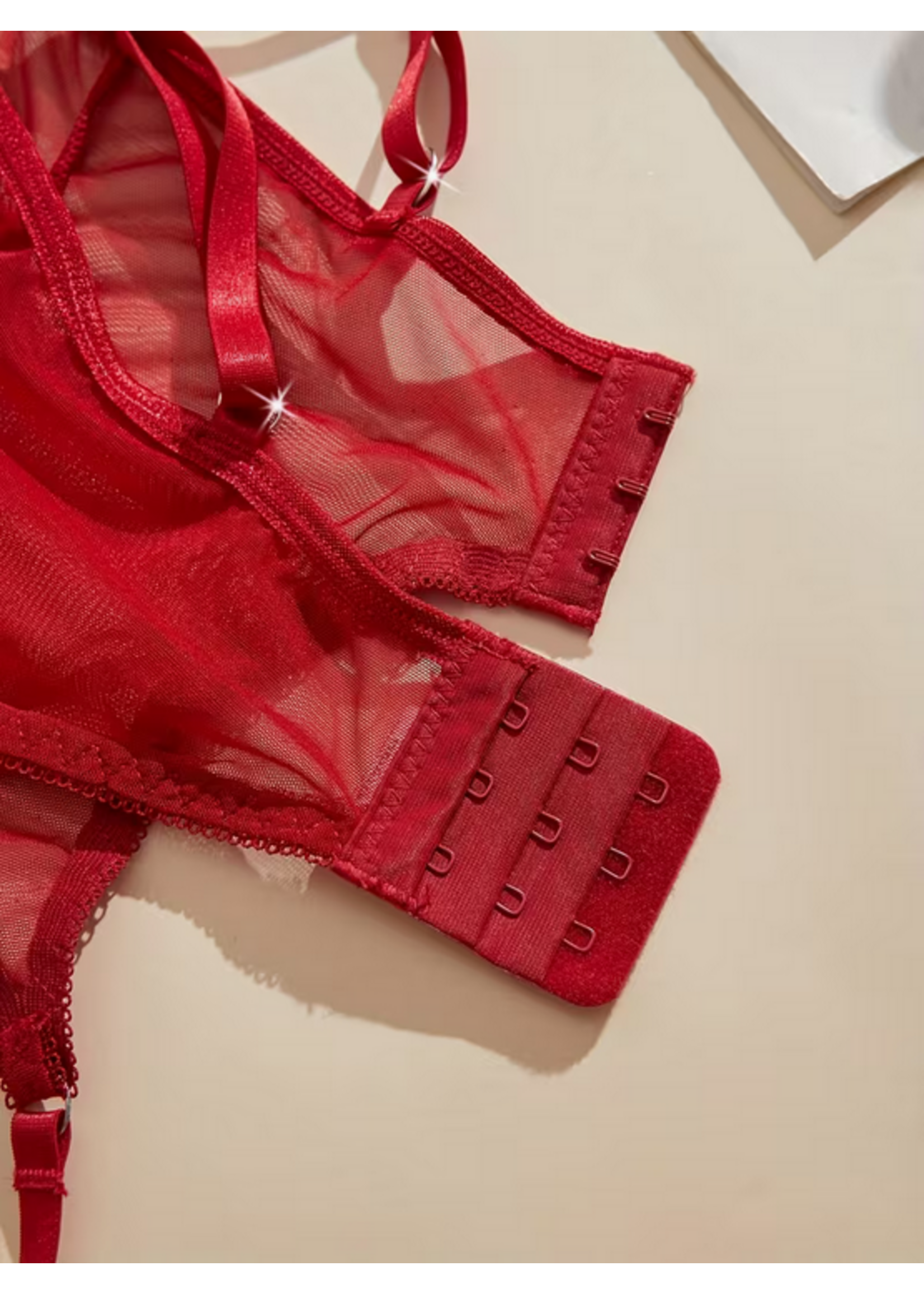 Crimson Temptation Garter Set