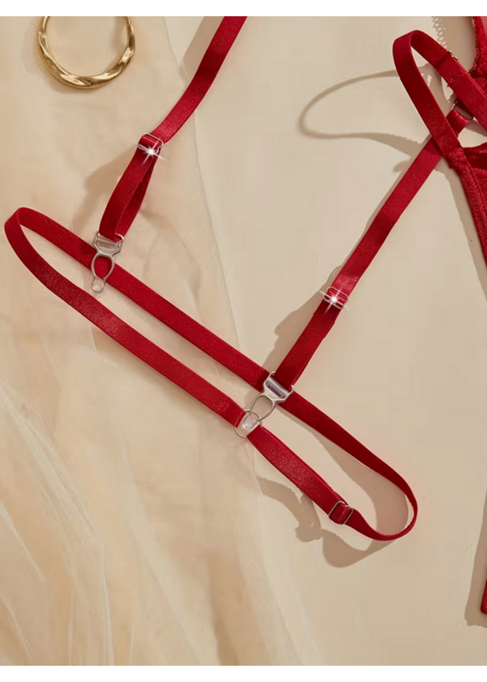 Crimson Temptation Garter Set