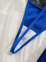 Sexy Blue Velvet Slip Dress w/ Panties