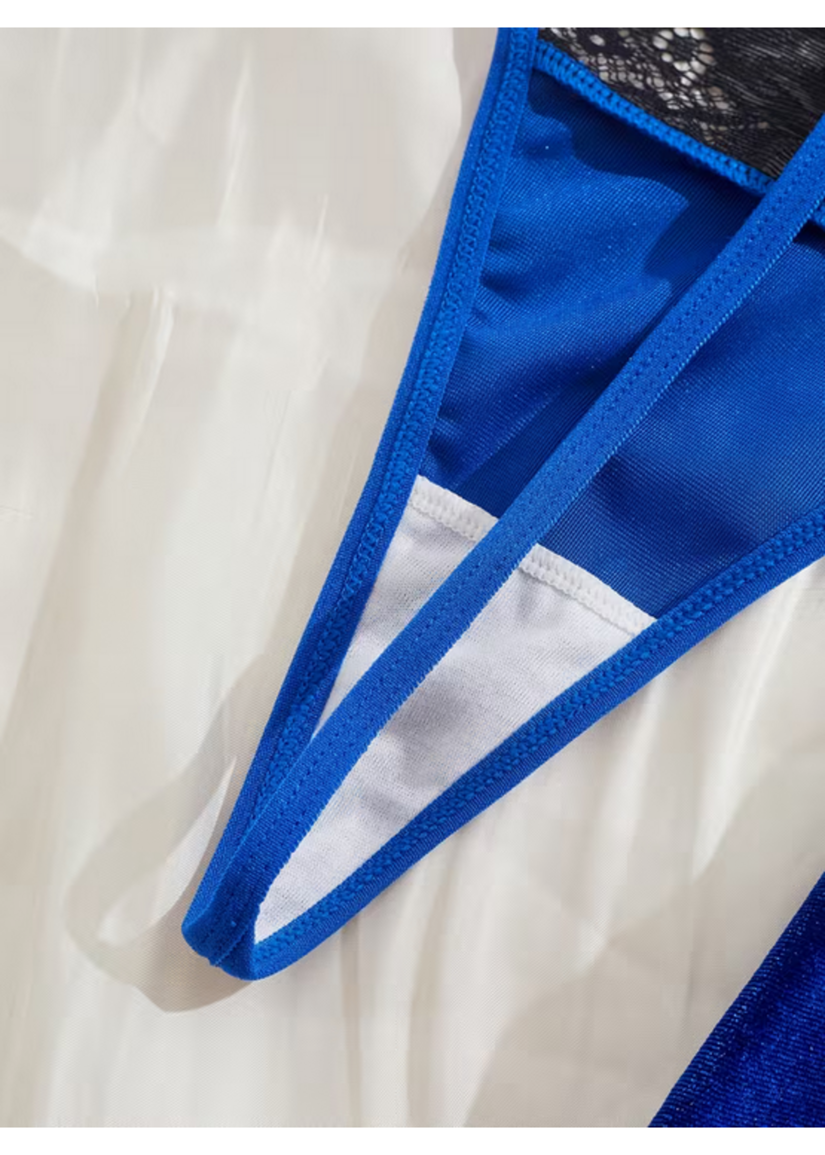 Sexy Blue Velvet Slip Dress w/ Panties