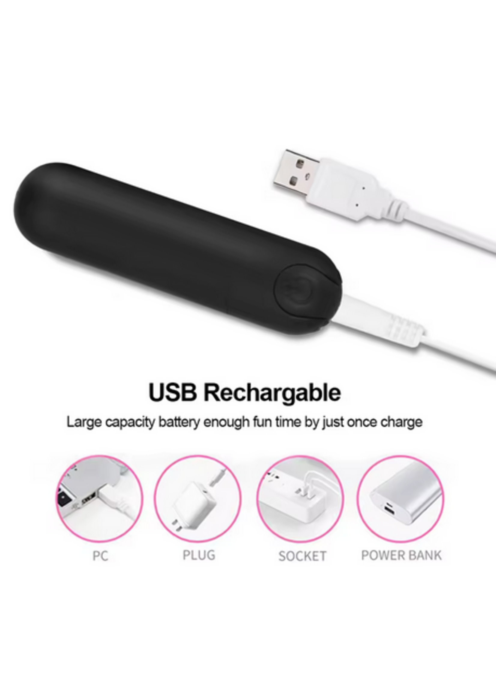 Black Silicone Bullet
