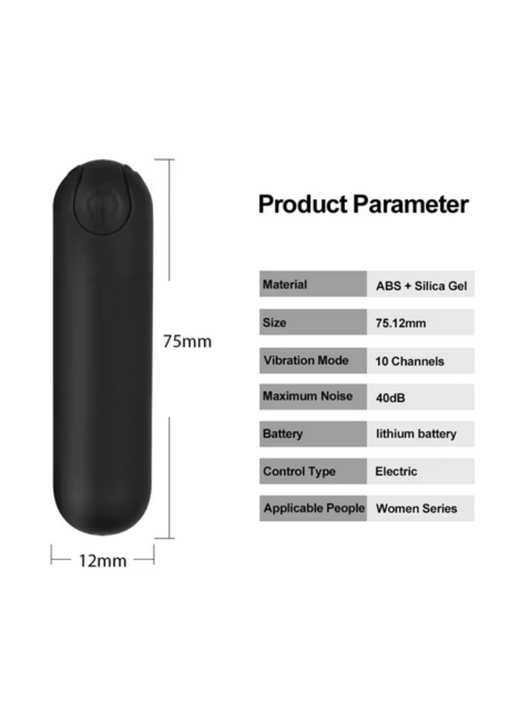 Black Silicone Bullet
