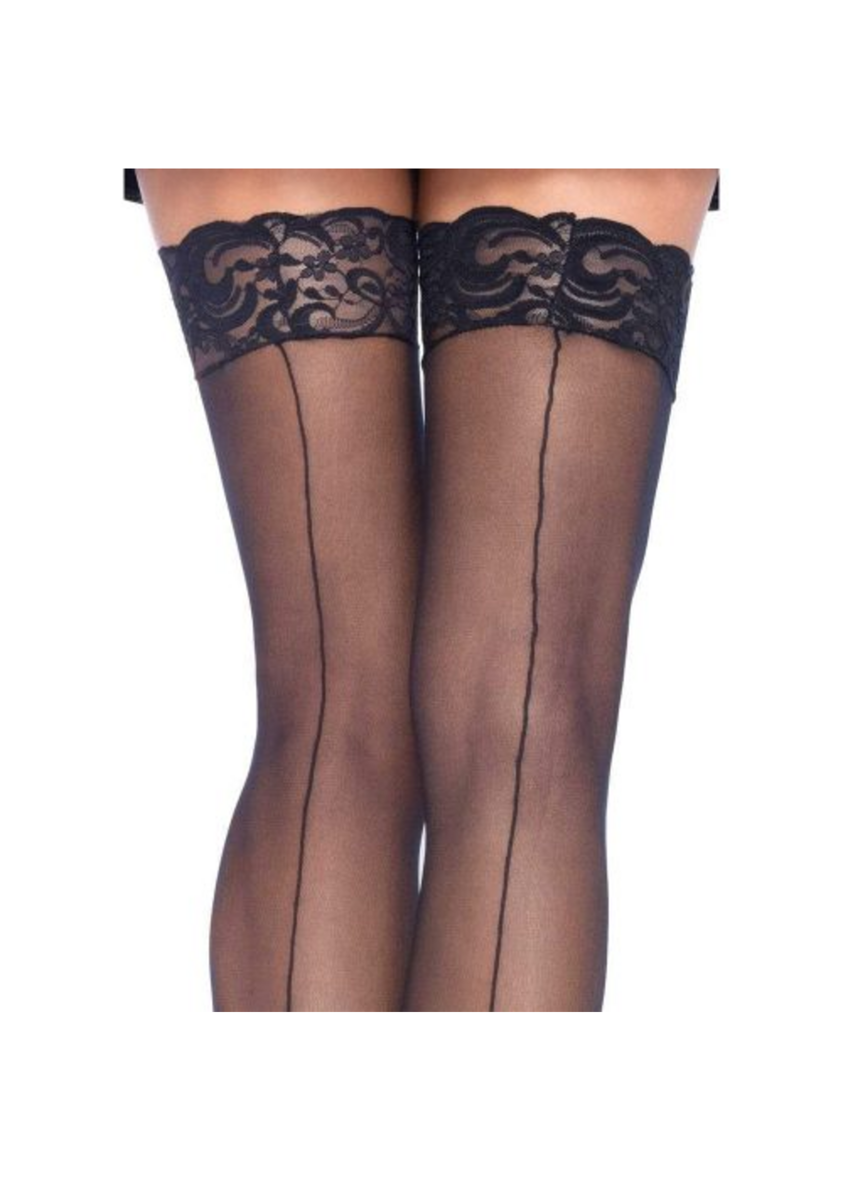 Leg Avenue Stocking Sheer with Backseam Lace Top