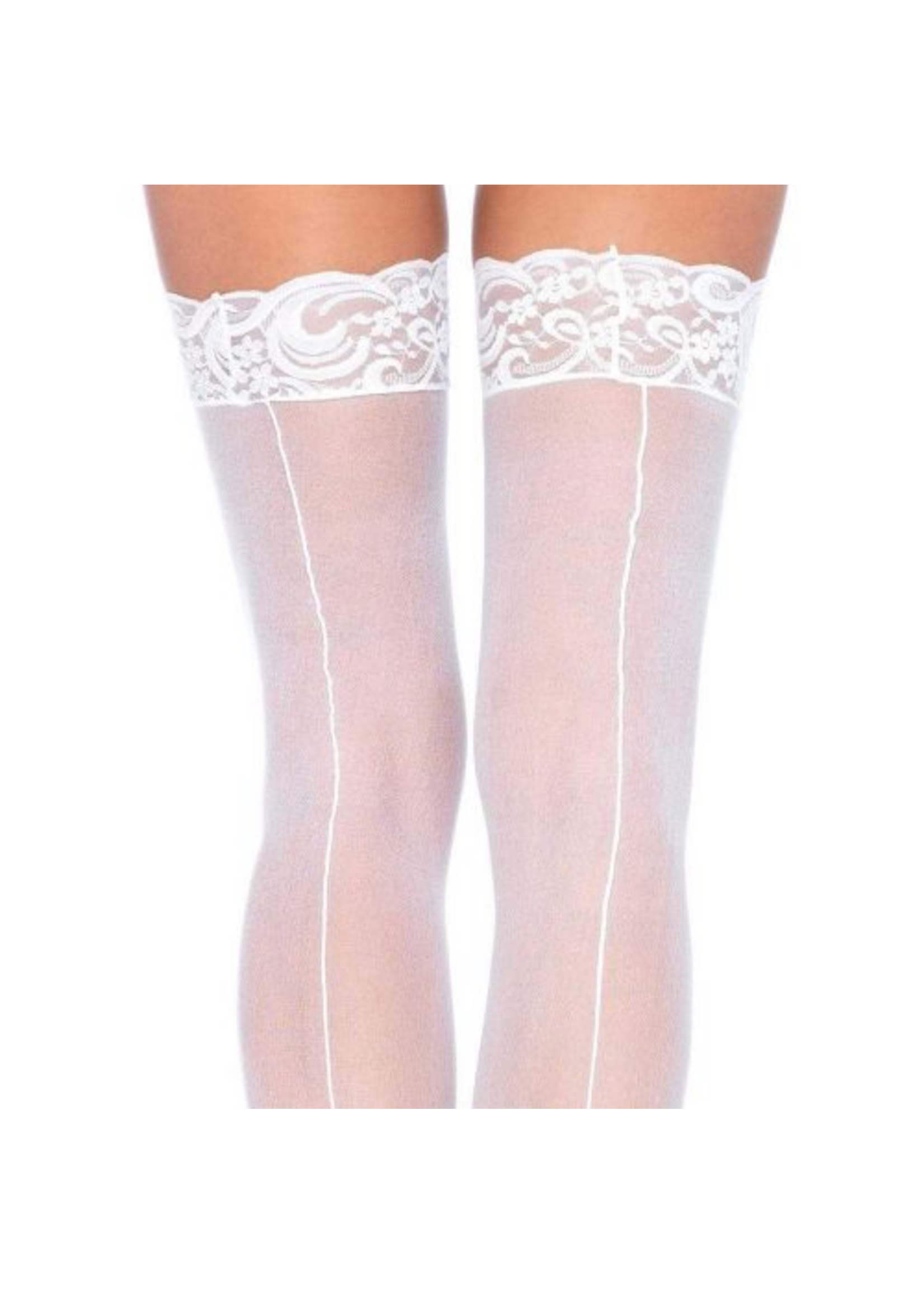 Leg Avenue Stocking Sheer with Backseam Lace Top