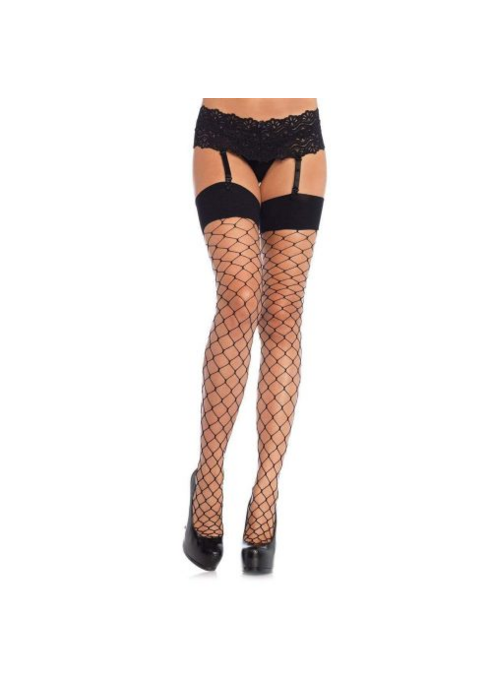Leg Avenue Stocking Fencenet Spandex – Black – Queen