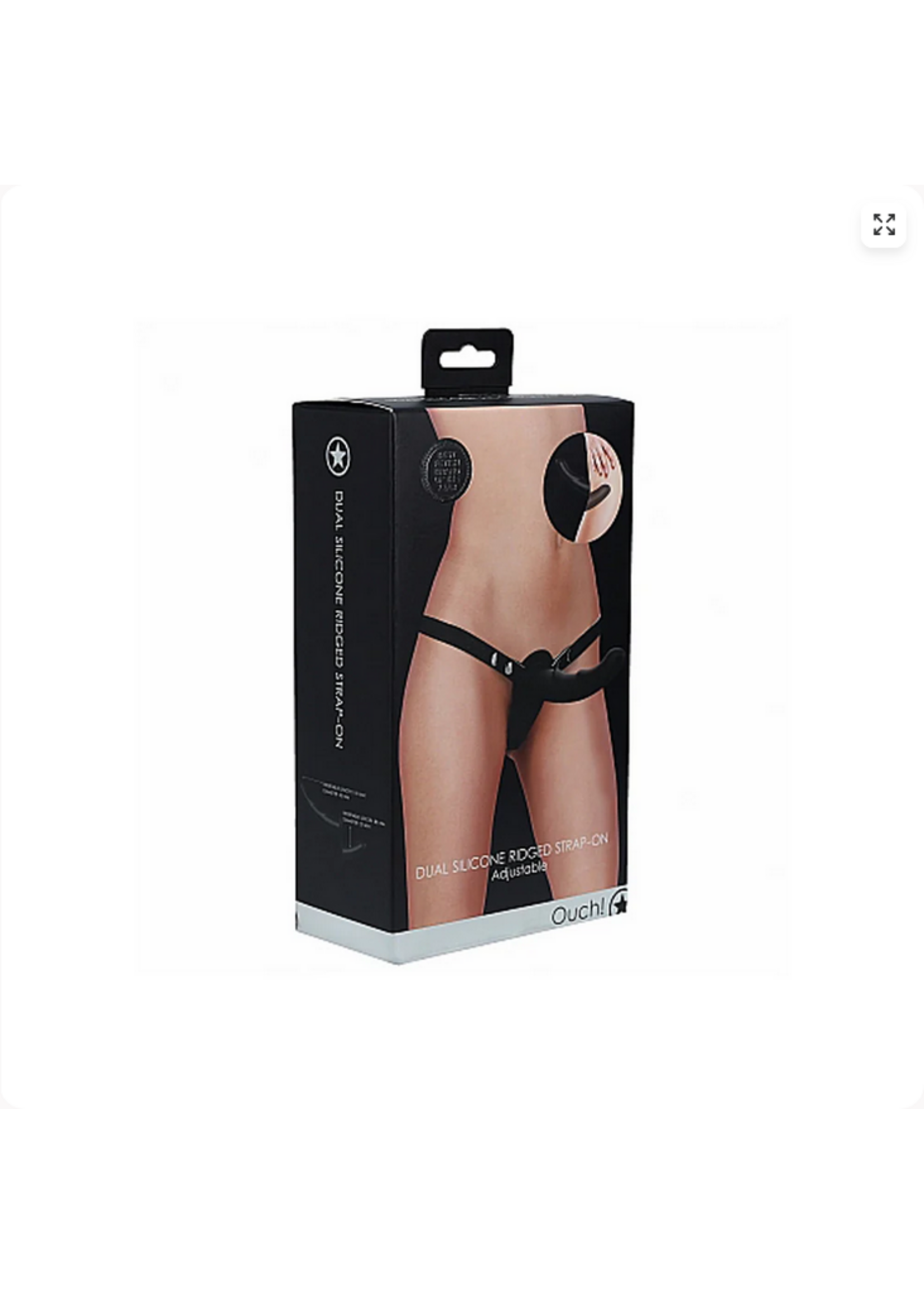 Ouch! Dual Silicone Ridged Strap-On Adjustable