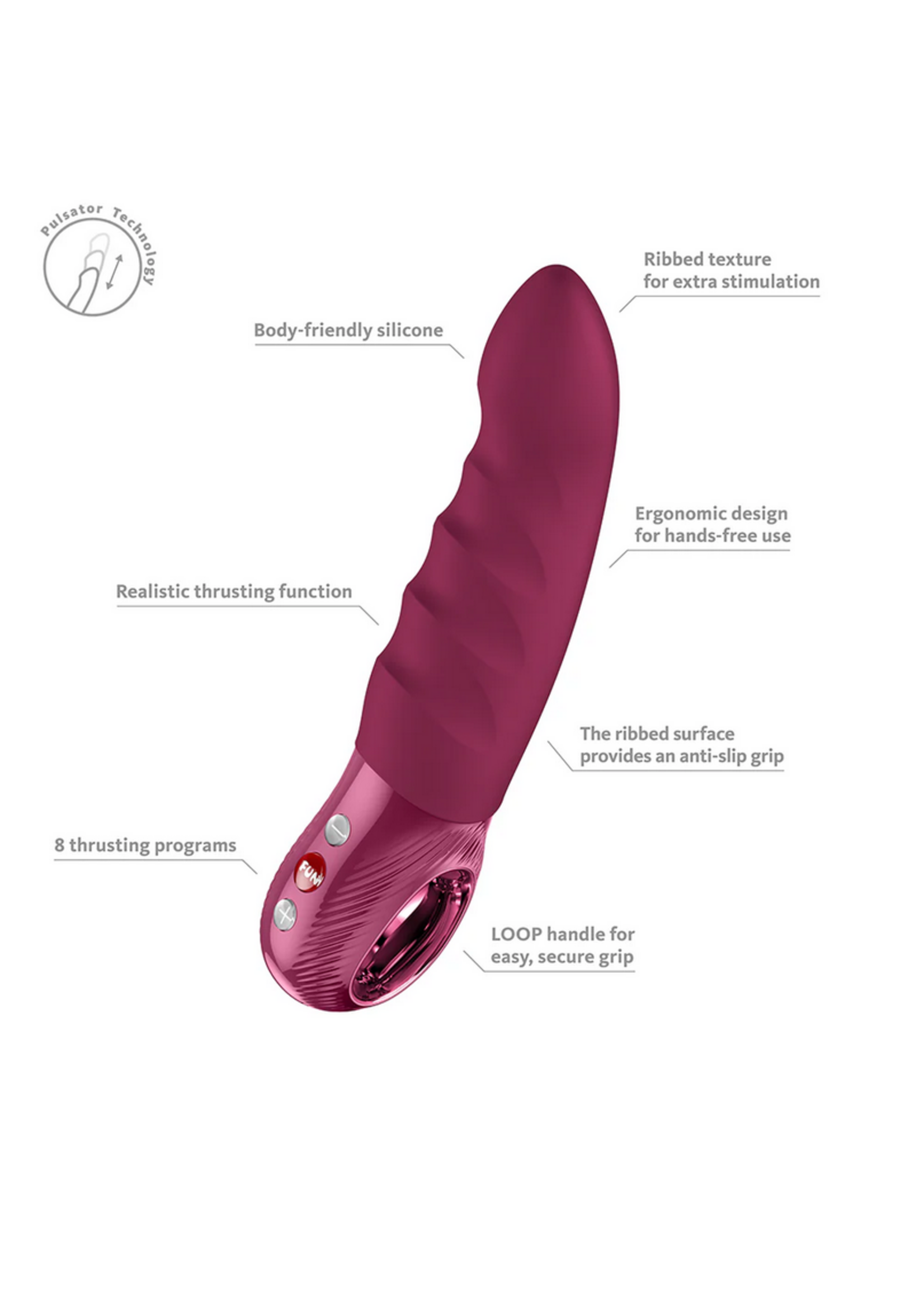 Fun Factory Stronic Deep - Wine Red