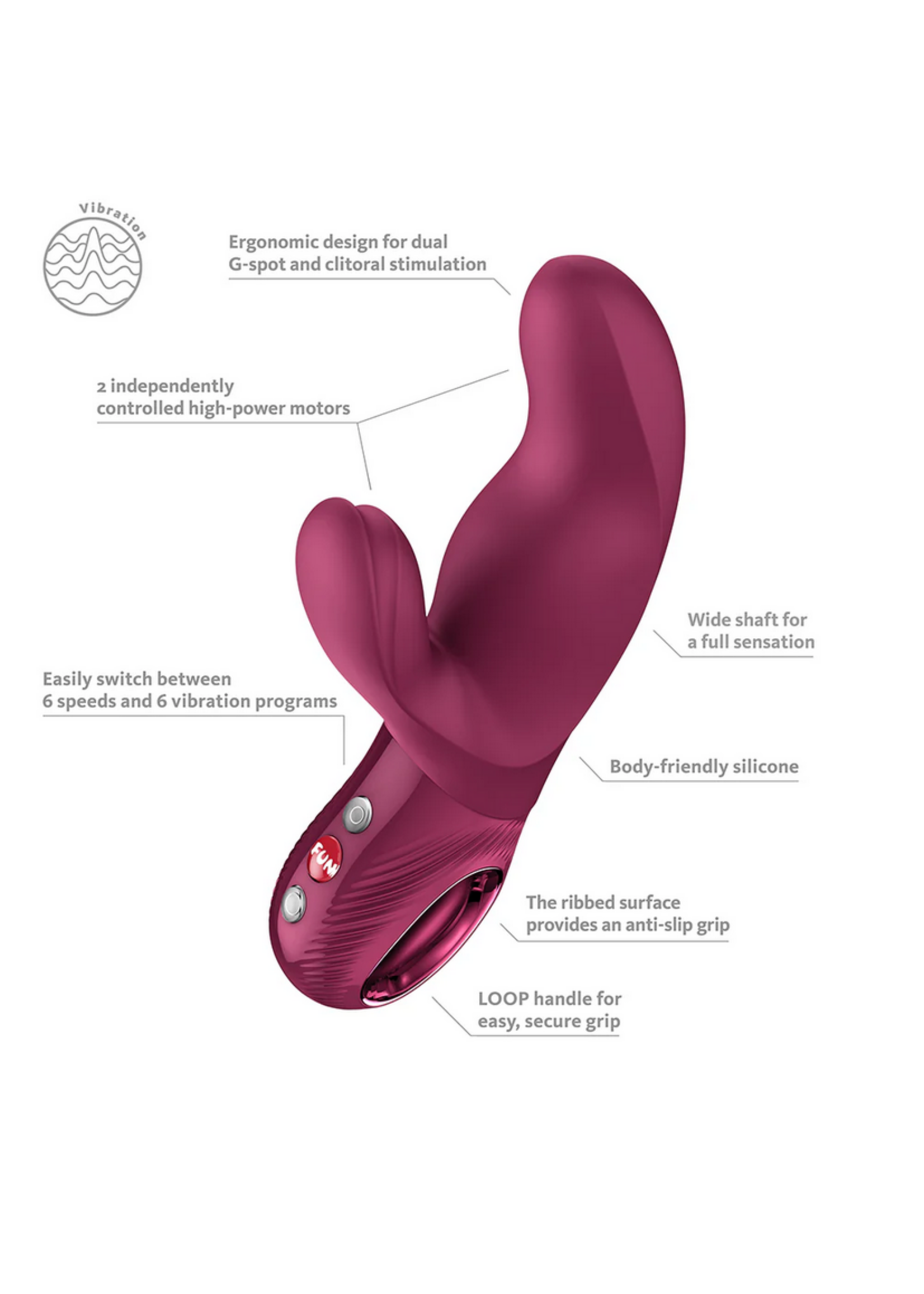 Fun Factory Miss Bi - Wine Red