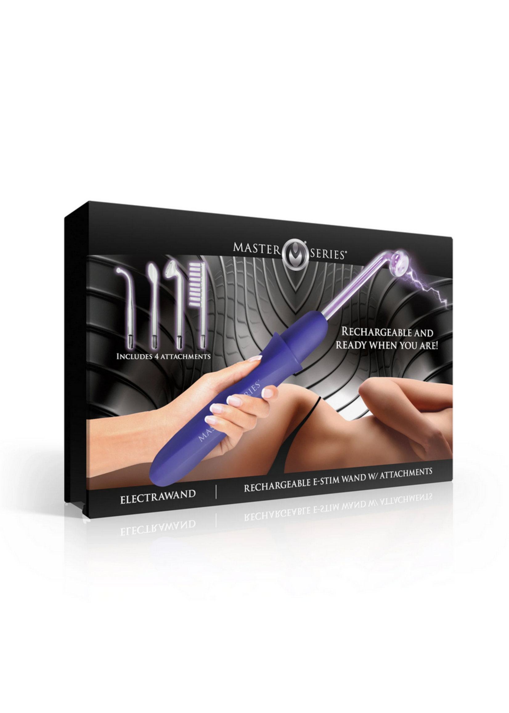 Master Series Elektrawand Rechargeable Violet Wand with Attachments - Purple