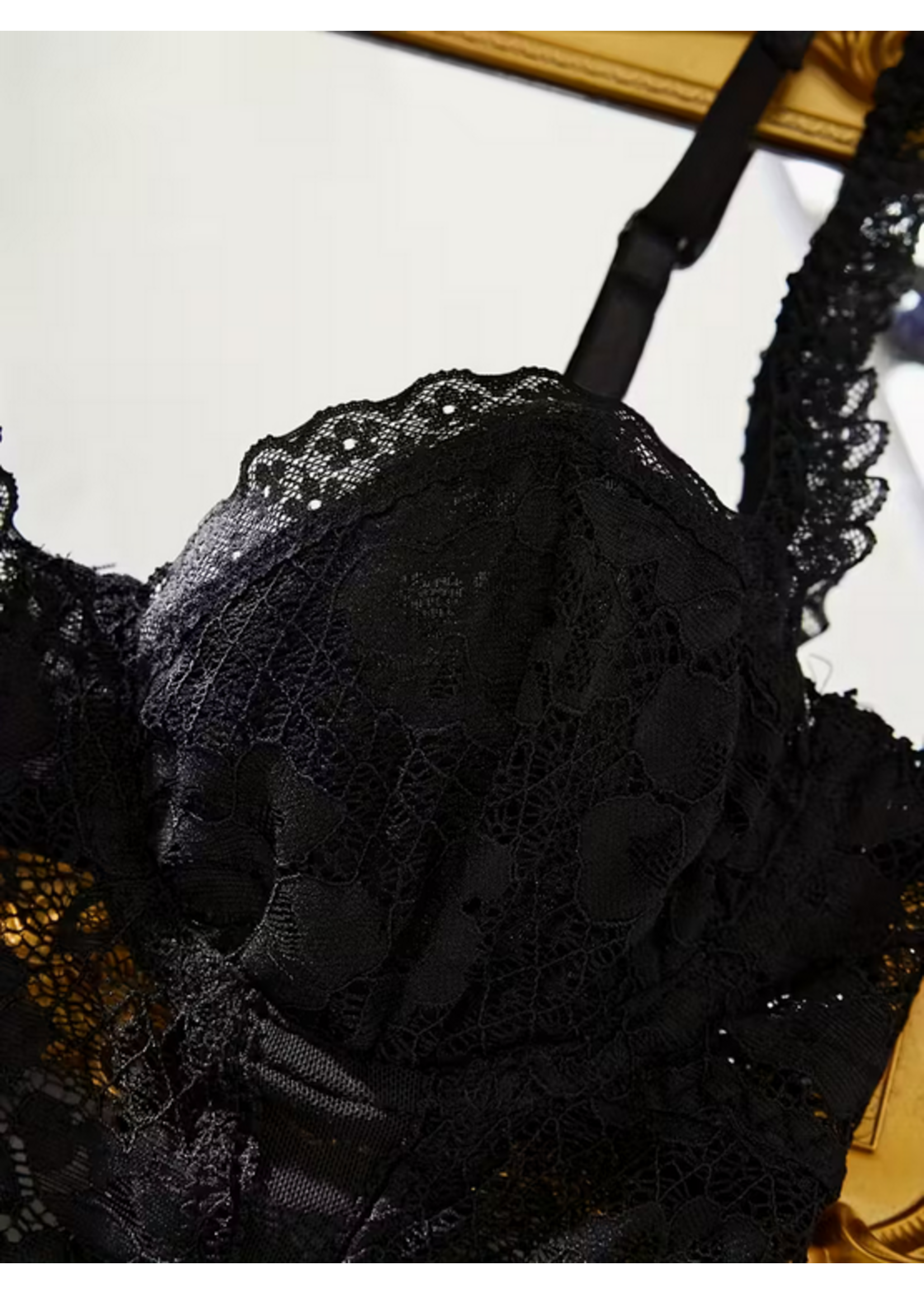 Black Semi Sheer Lace Night Dress