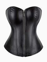Black Soft Faux Leather PU Corset