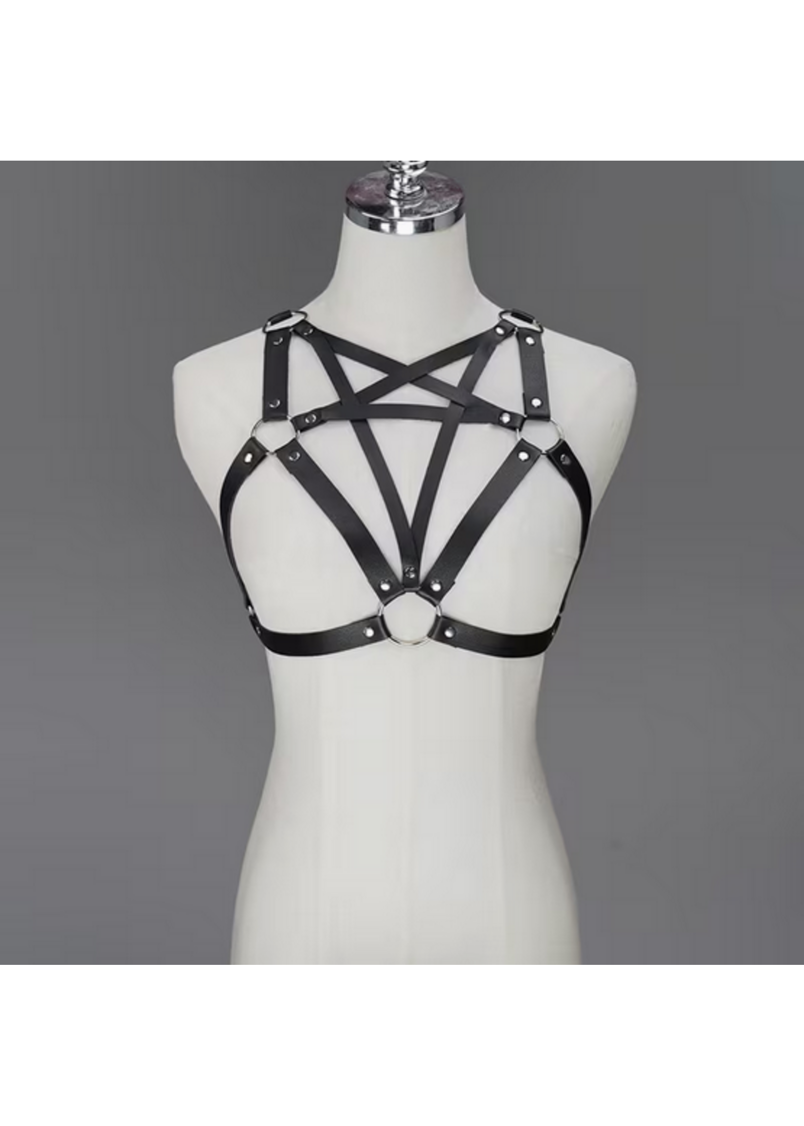 Value Faux Leather Pentagram Chest Harness