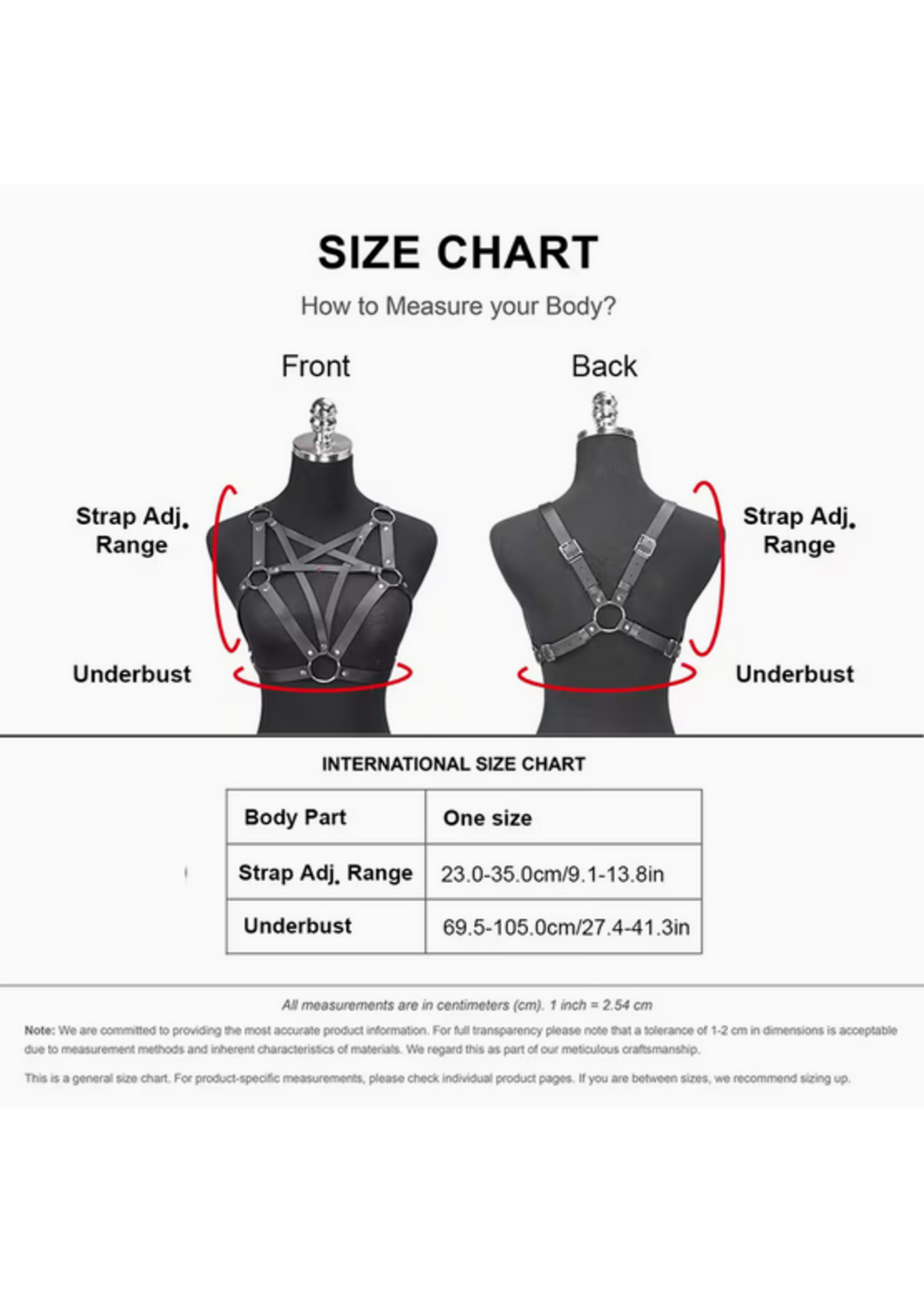 Value Faux Leather Pentagram Chest Harness