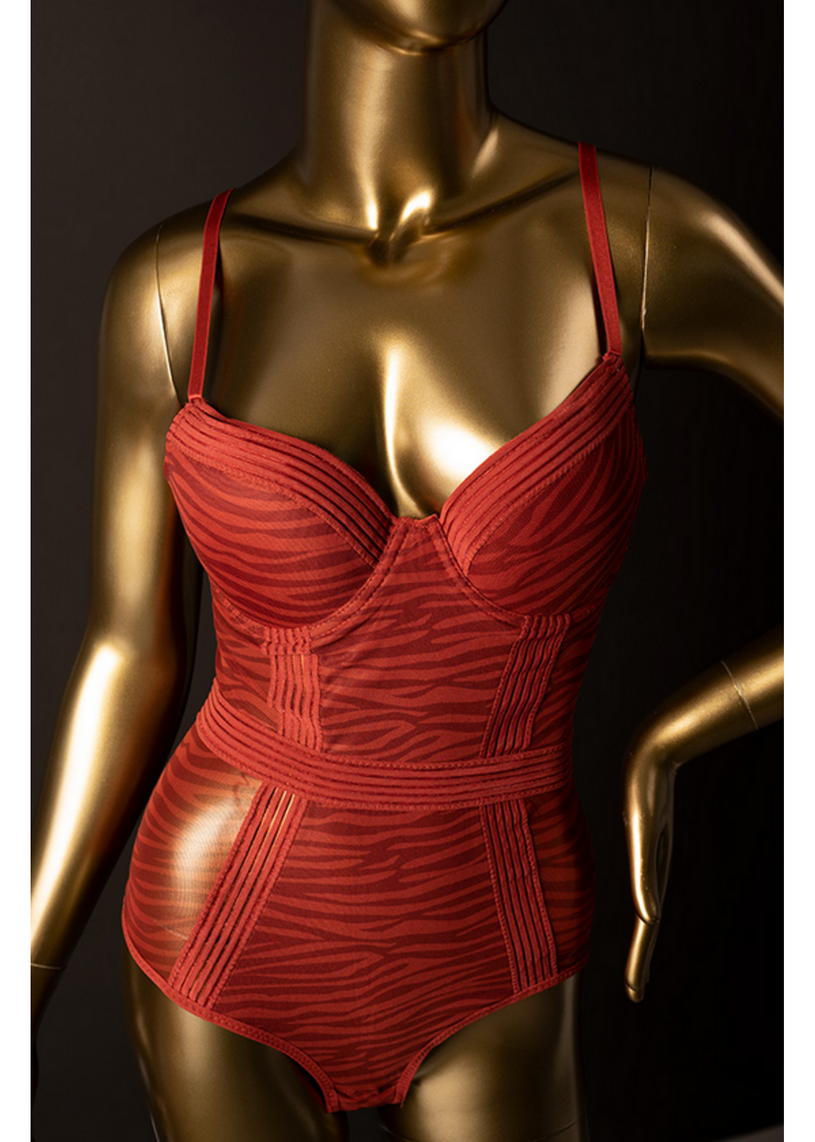 French Affair – Teddy Zeb Stripe Red Ochre MED