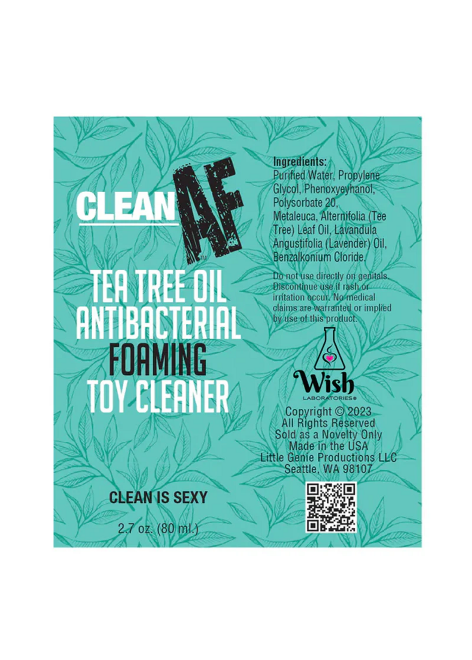 Little Genie Productions CLEAN AF, FOAMING TOY CLEANER, TEA TREE, 2.7 OZ