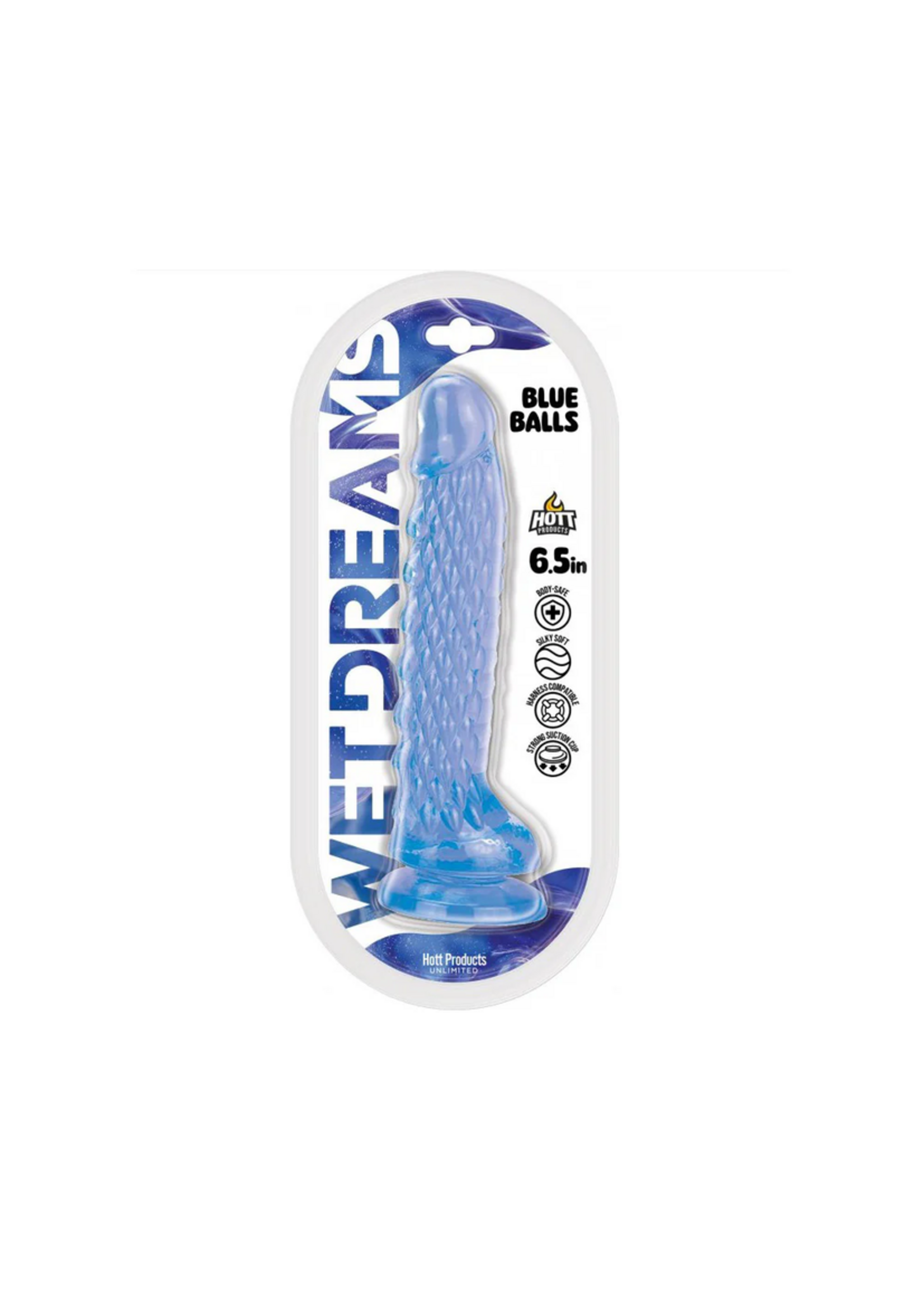 Hott Products Wet Dreams - Blue Balls 6.5" Suction Cup Dildo