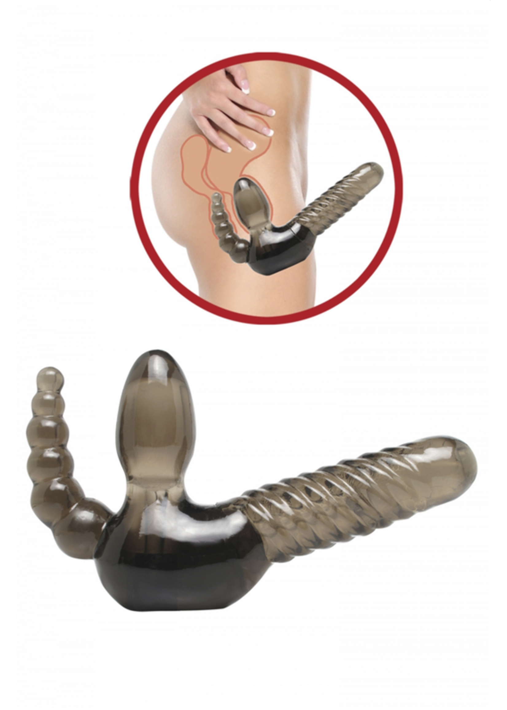 Pipedream Fetish Fantasy Series Strapless Strap-On with Anal Stimulator - Smoke
