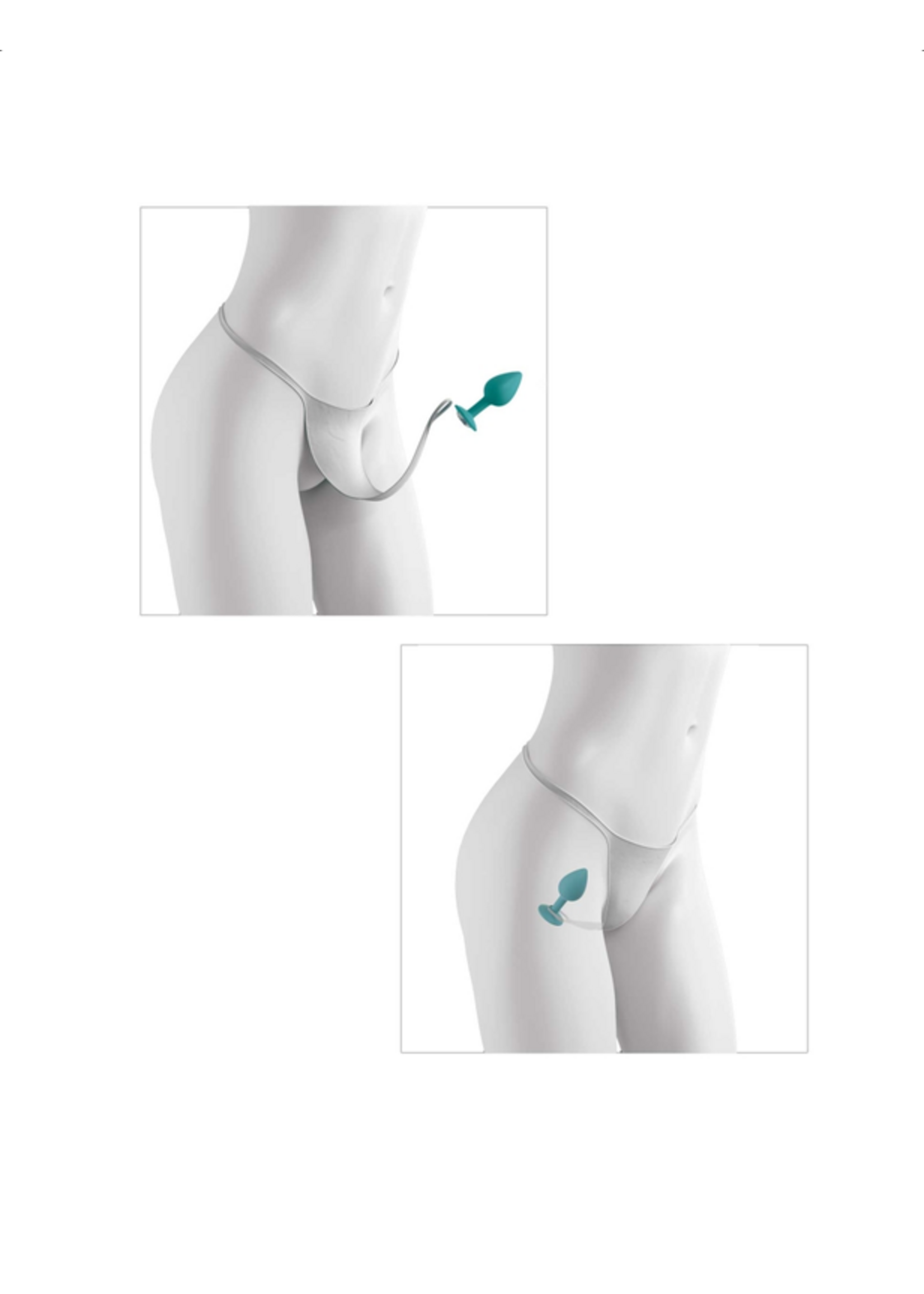 Pipedream Hookup Panties Crotchless Secret Gem - Fits Size S-L White/Blue