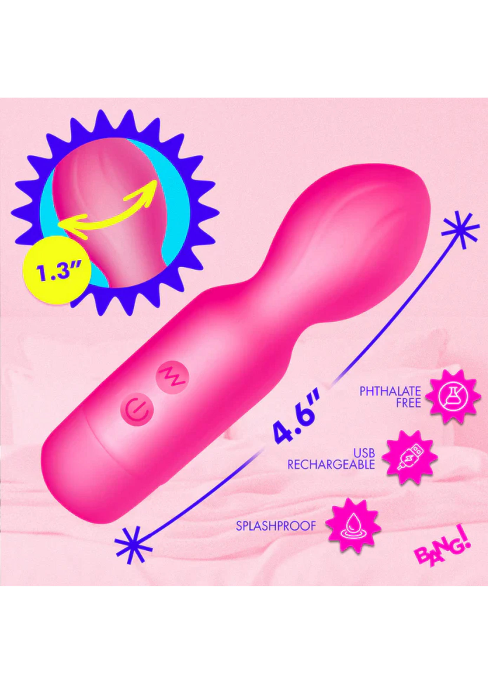 XR Vibrating Silicone Mini Wand - Pink