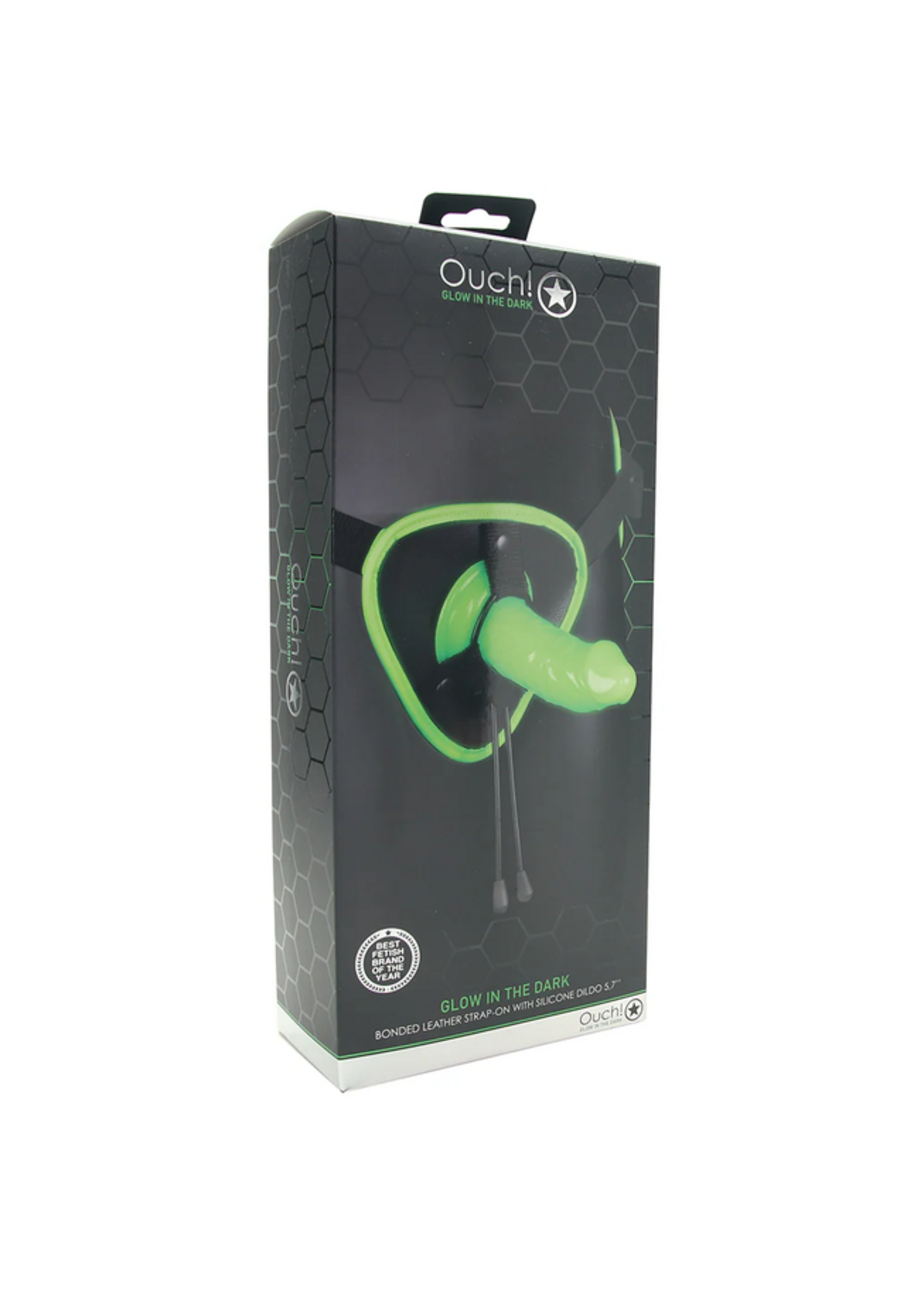 Ouch! Ouch! Glow In The Dark Harness with Silicone Dildo